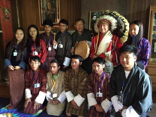 EG Bhutan Youth Attend Sacred Ceremony with Chief Phil Lane