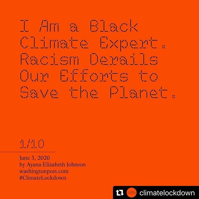 We cannot have climate justice without racial justice.
#Blacklivesmatter

From @climatelockdown ・・・
If you care about the planet&rsquo;s ecological health then you must also care about racial injustice. The way we treat each other&rsquo;s lives is a 