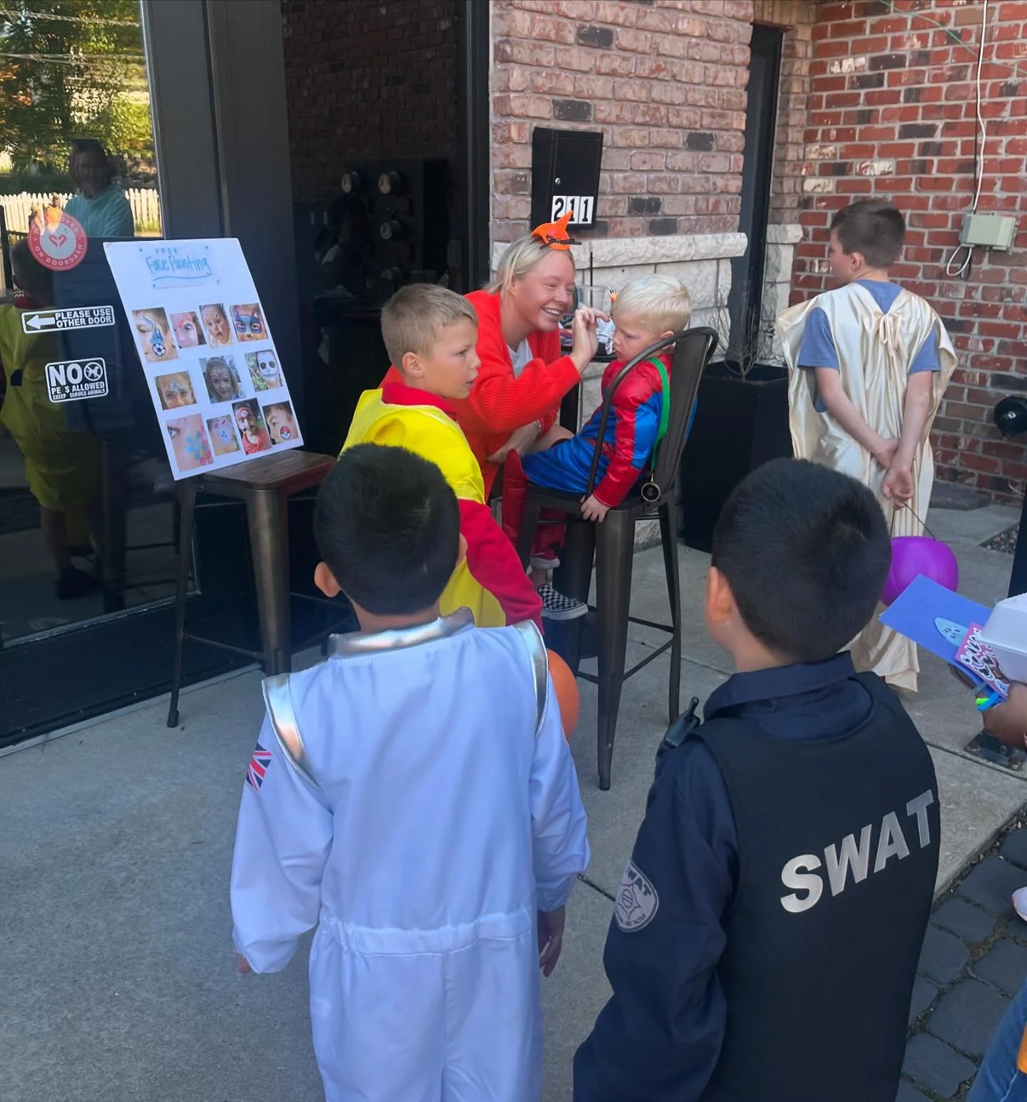 Happy Biz Boo! We&rsquo;re offering free face painting today! Stop by and see Caroline 👻🎃