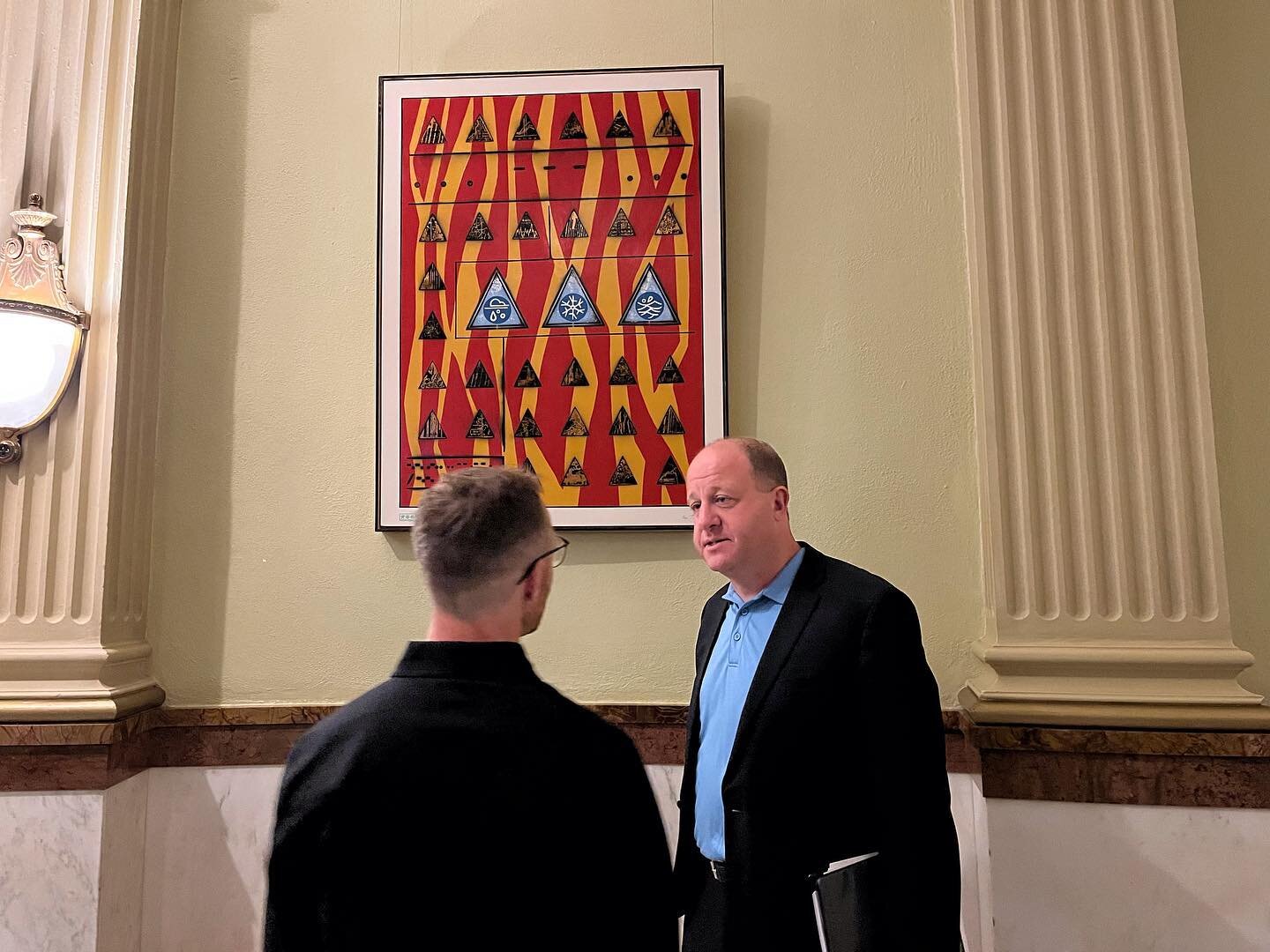 Just me and Governor Polis chatting about my art at the Denver Capitol. The exhibition opening was a hit and I am way pumped all the follows this amazing opportunity.