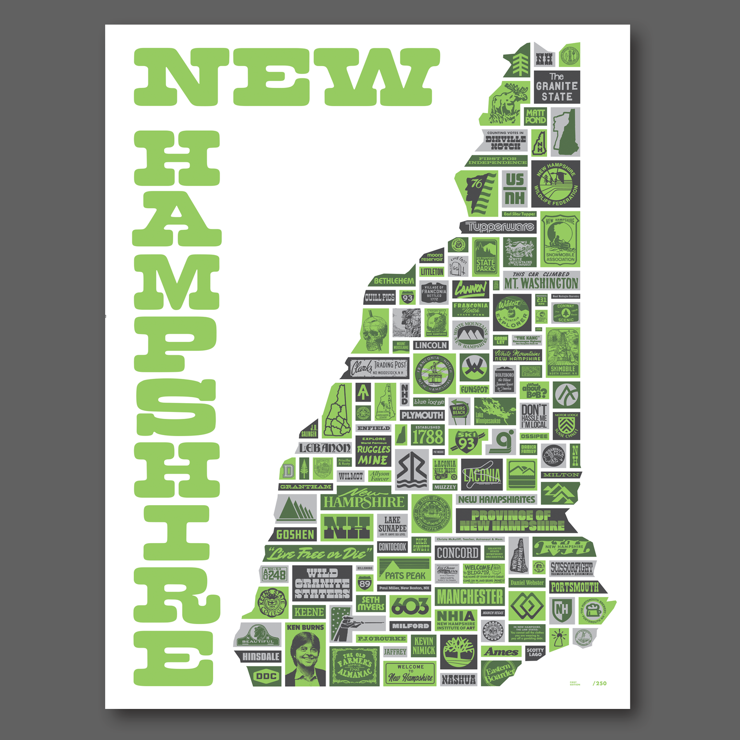 DDC-184 “Notable New Hampshire” Poster — Draplin Design Co