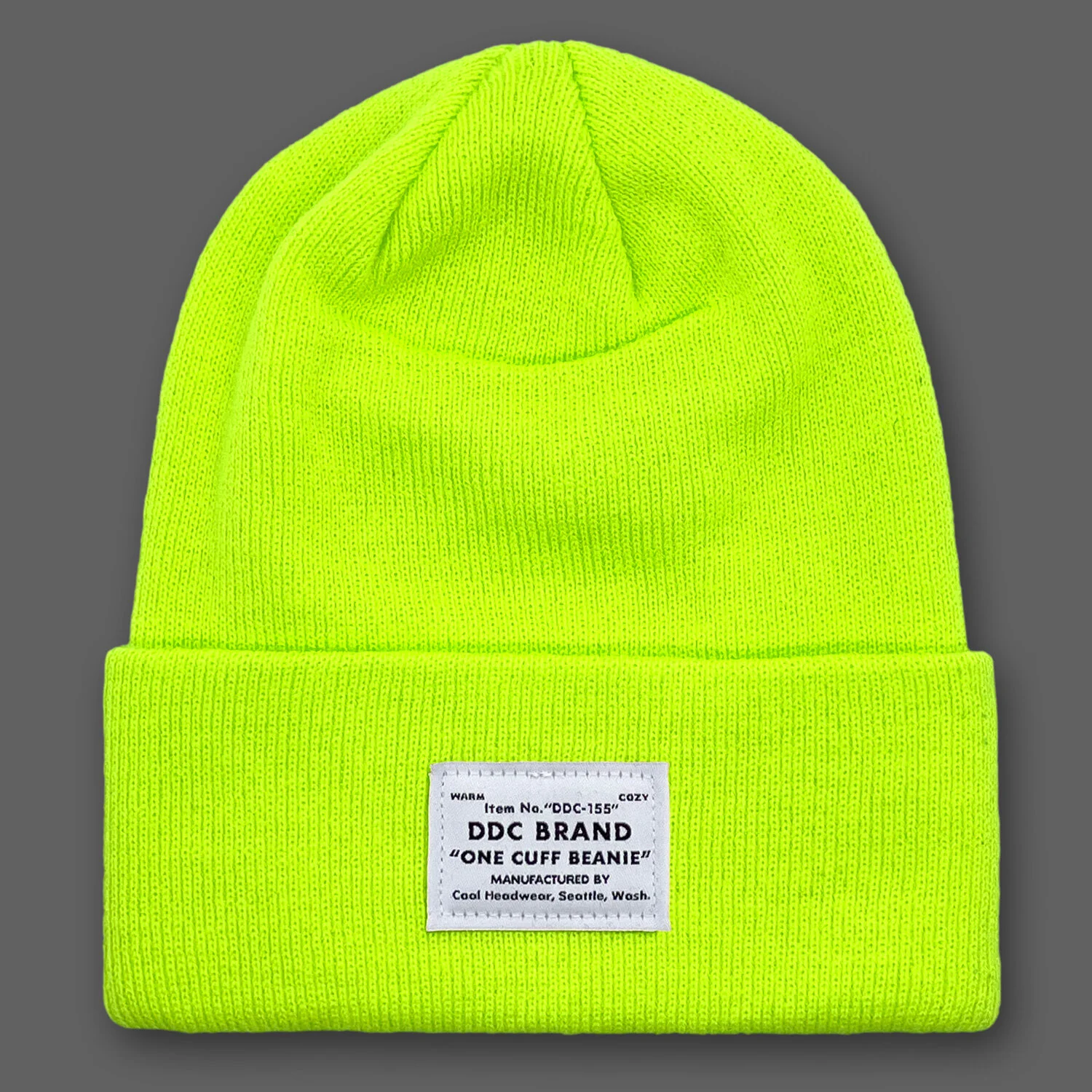 DDC-155 “One Cuff Beanie - Acid Green” — Draplin Design Co  display picture 1