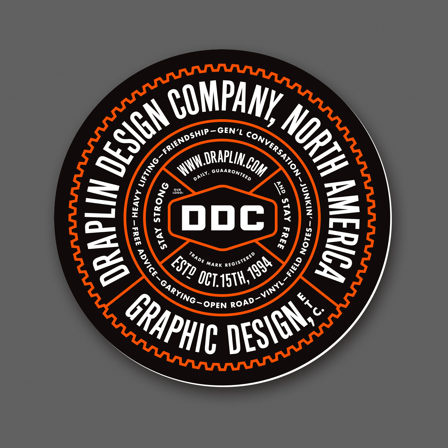 DDC-036 “DDC Crest - Black/Orange” Decal