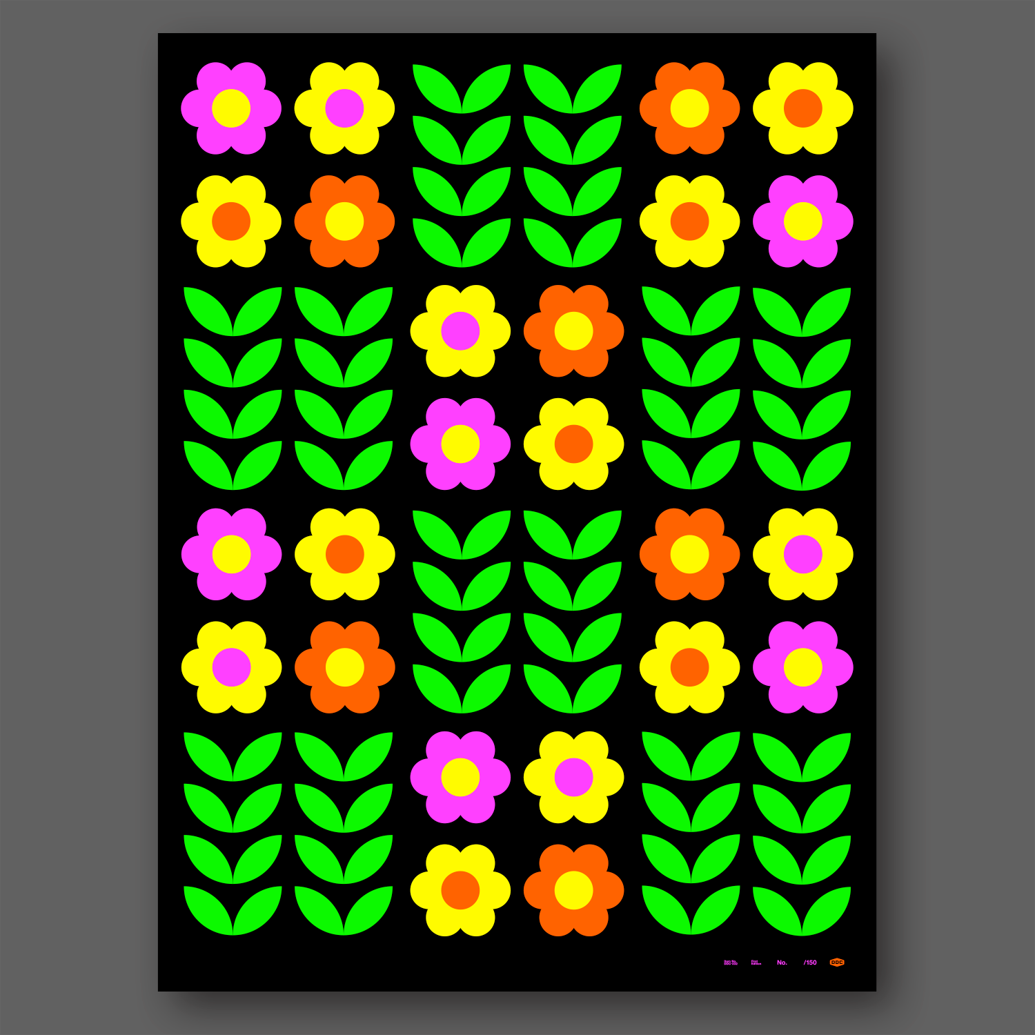 DDC-332 “Fluorescent Flowers” Poster — Draplin Design Co., North