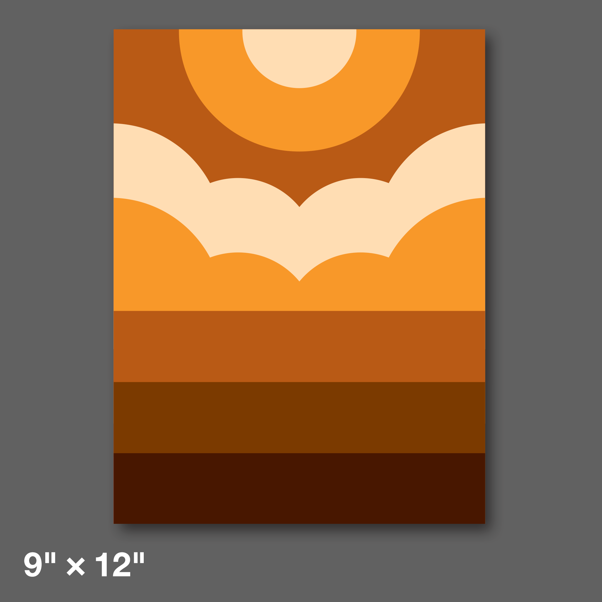 DDC-323 “Thick Lines Expanse - Dustbowl” Mini Print - 9" × 12"