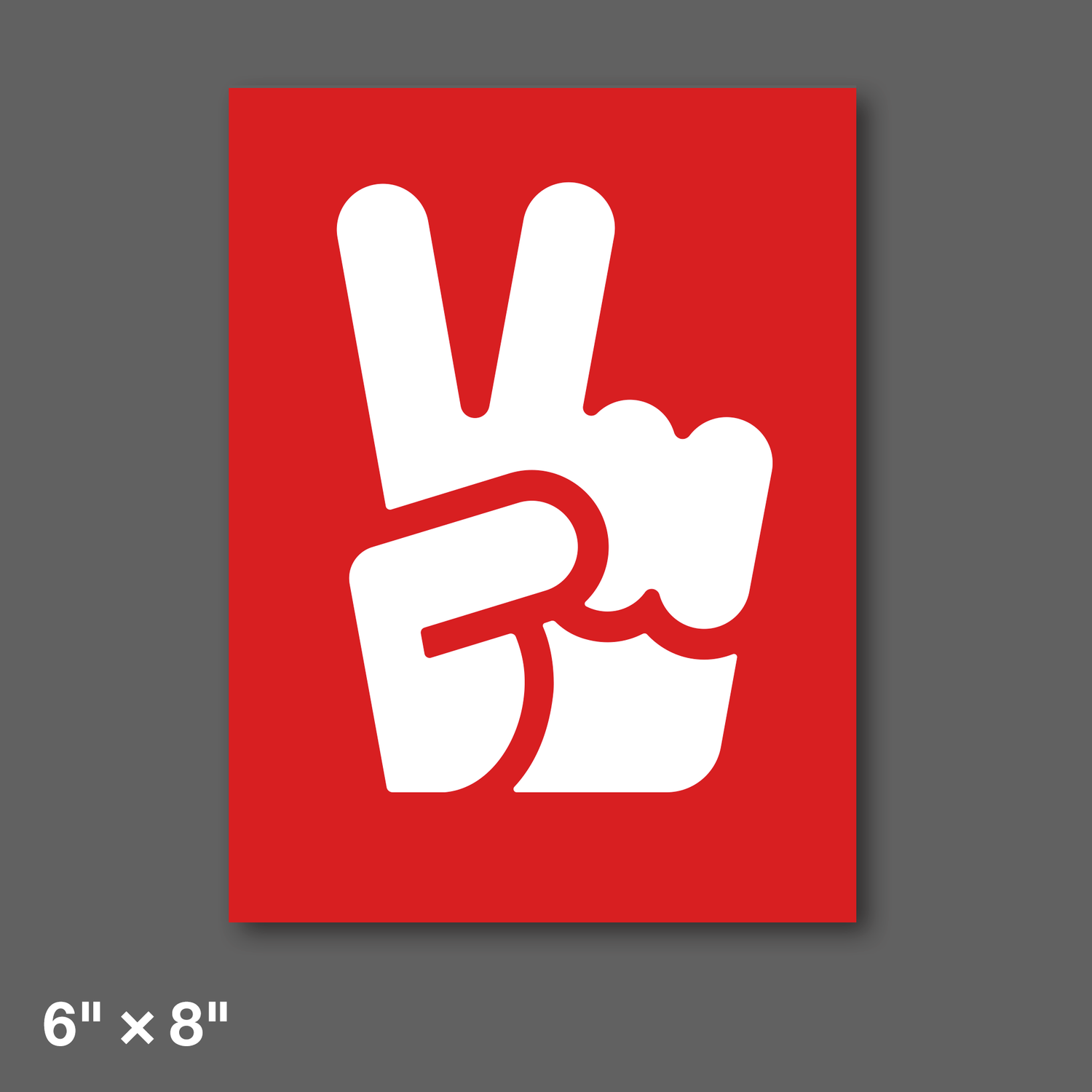 ✌︎☺︎peace☺︎✌︎です DDC-187 “Peace Fingers - Red” Mini Print - 6