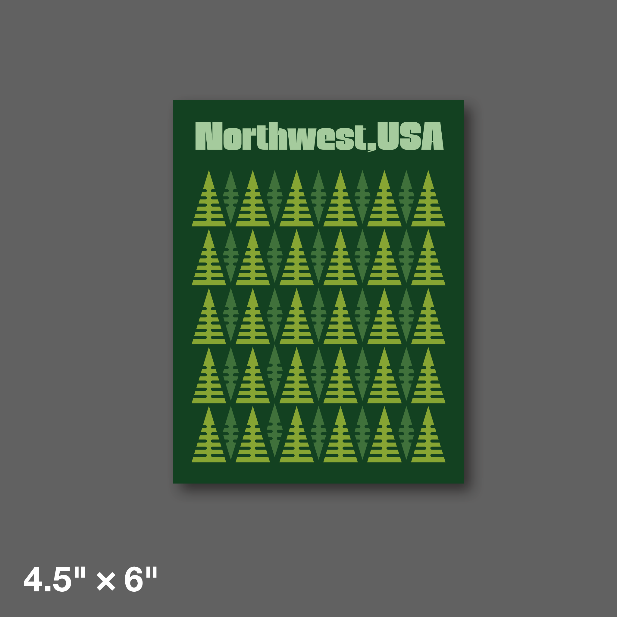 DDC-177 “Northwest, U.S.A. - Old Growth Green” Mini Print - 4-1/2" × 6"
