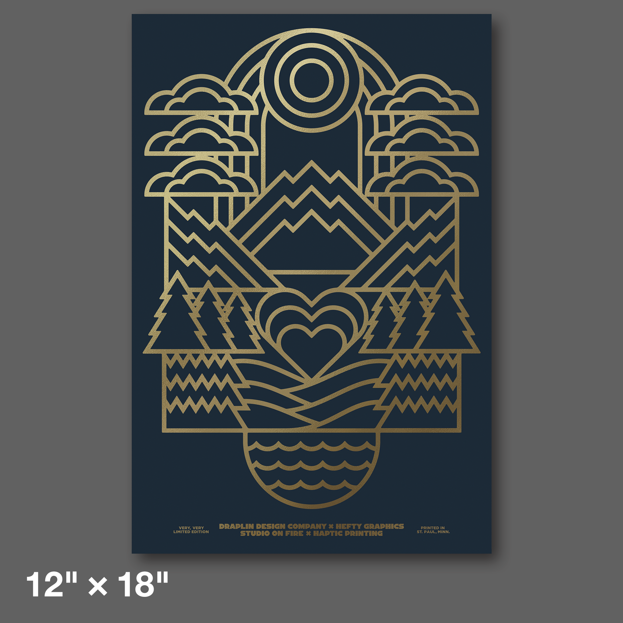 DDC-344 “DDC × SOF - Navy/Gold Foil” Mini Print - 12" × 18"