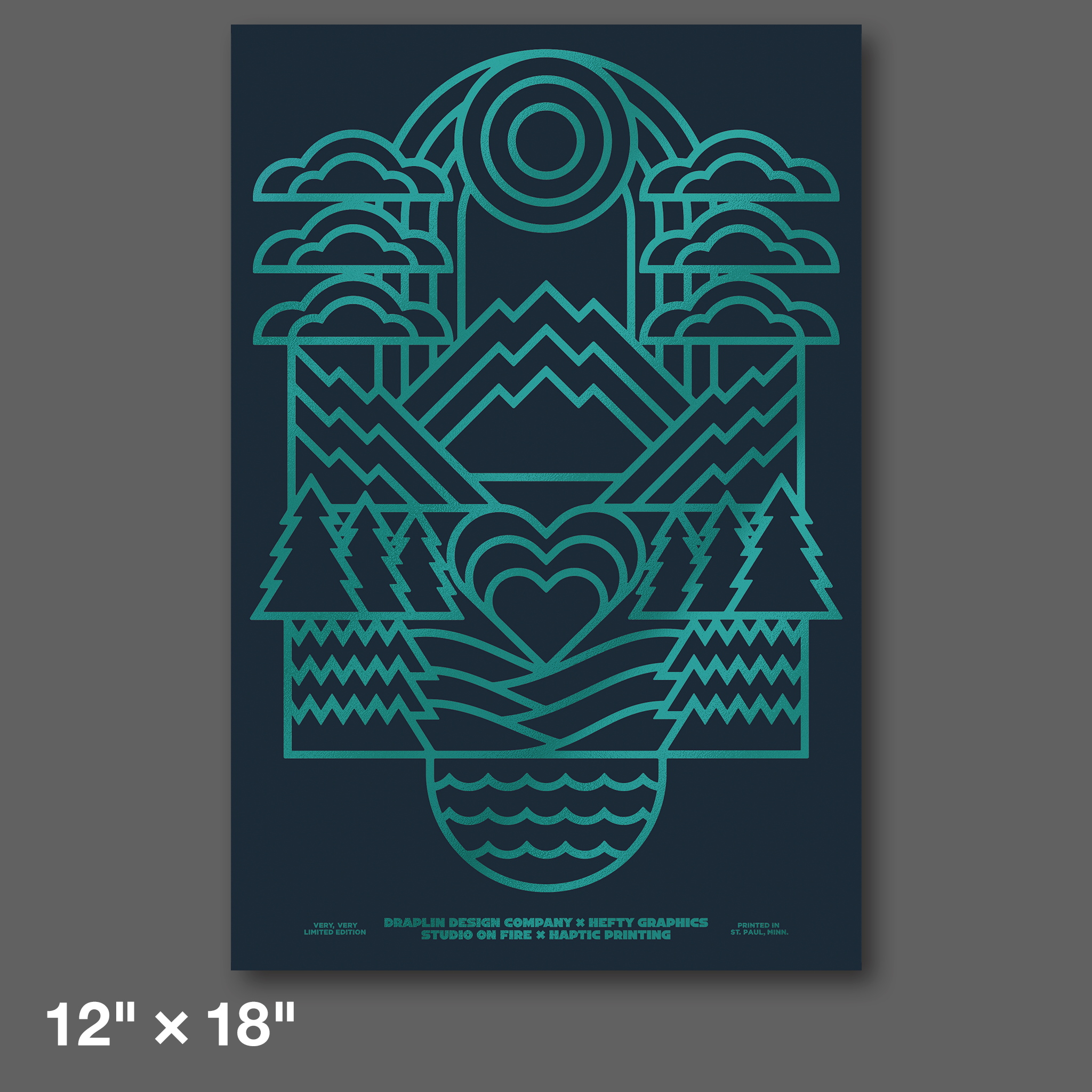 DDC-344 “DDC × SOF - Navy/Turquoise Foil” Mini Print - 12" × 18"