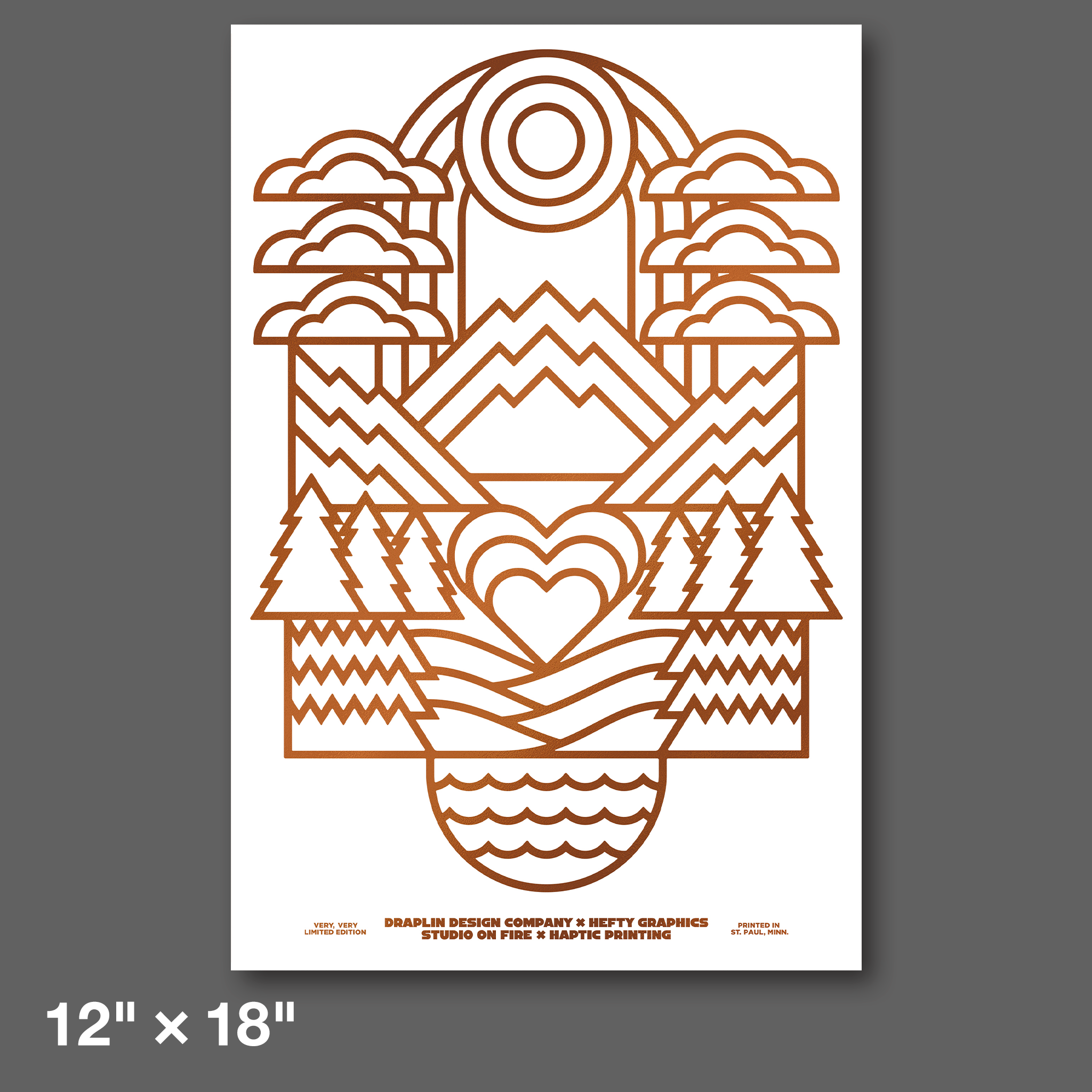 DDC-344 “DDC × SOF - White/Copper Foil” Mini Print - 12" × 18"