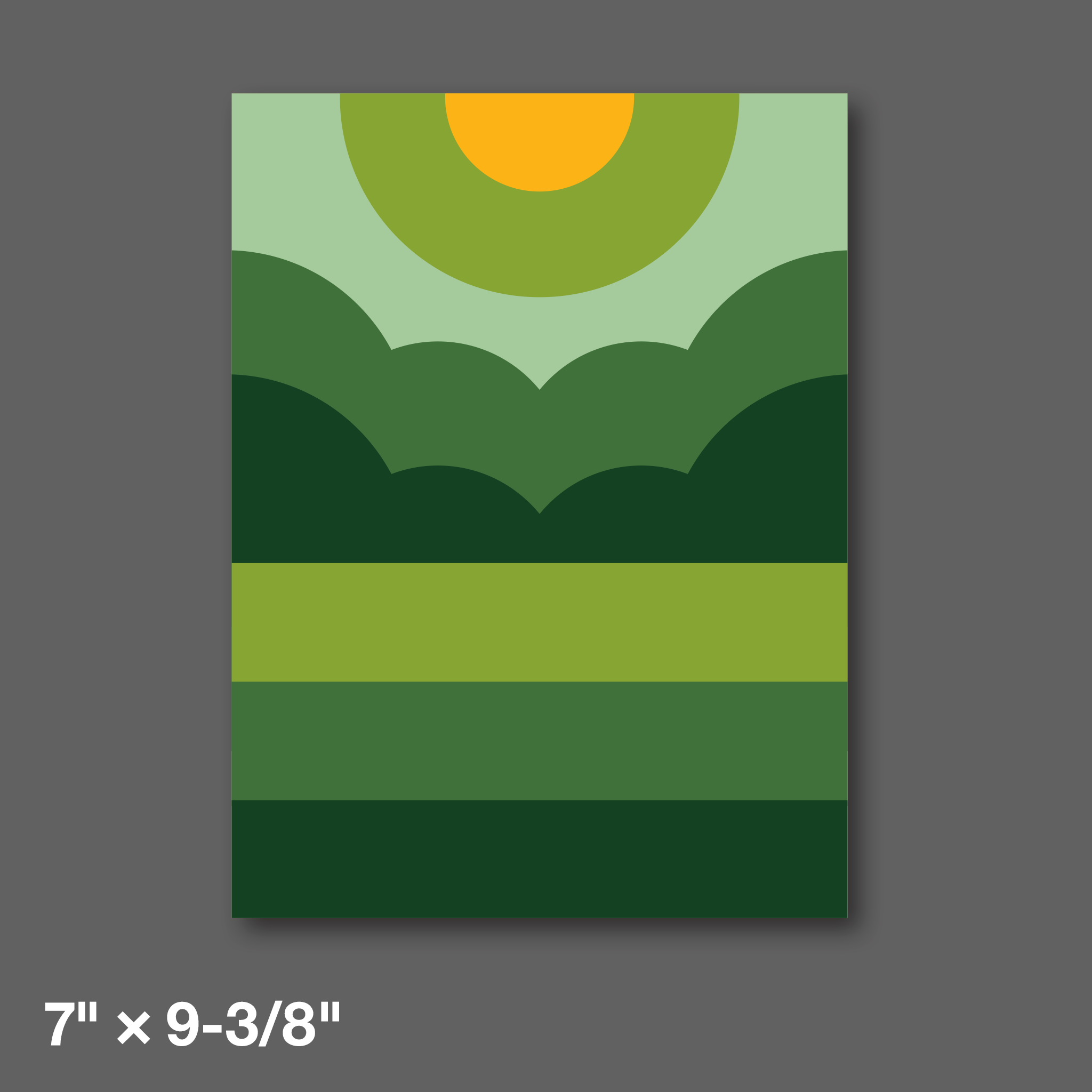 DDC-323 “Thick Lines Expanse - Green Mind” Mini Print  - 7" × 9-3/8"