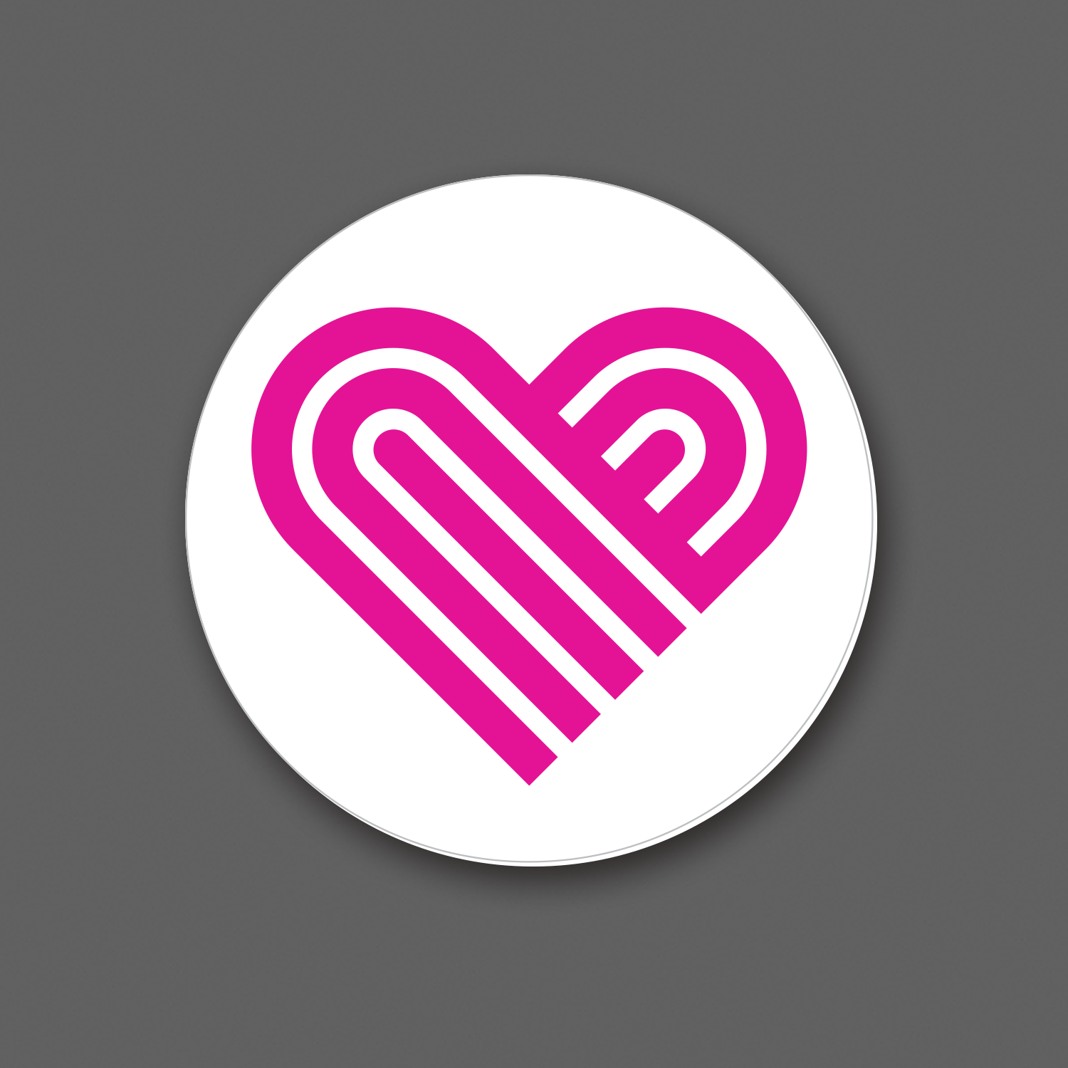 DDC-153 “Thick Lines Heart - White/Magenta” Decal