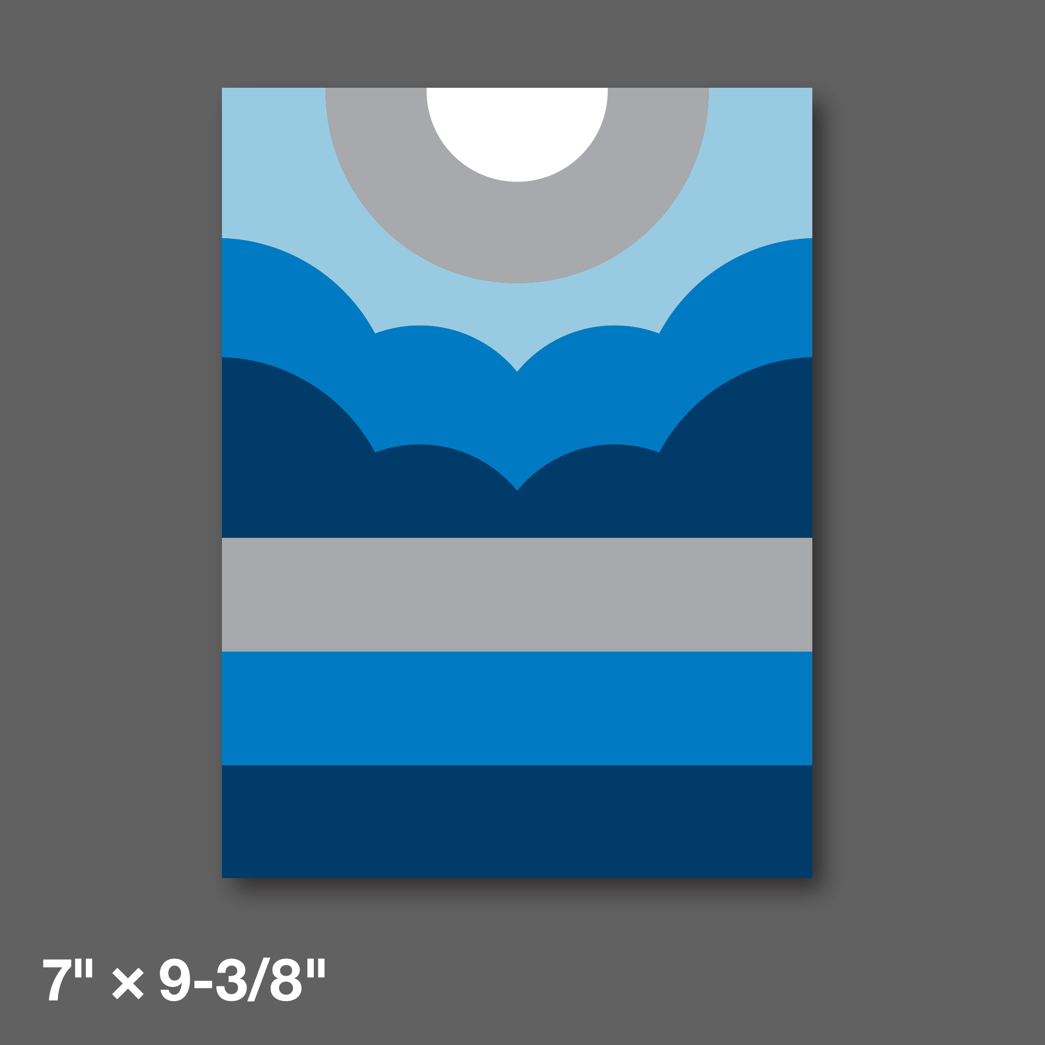 DDC-323 “Thick Lines Expanse - Blue Earth” Mini Print  - 7" × 9-3/8"