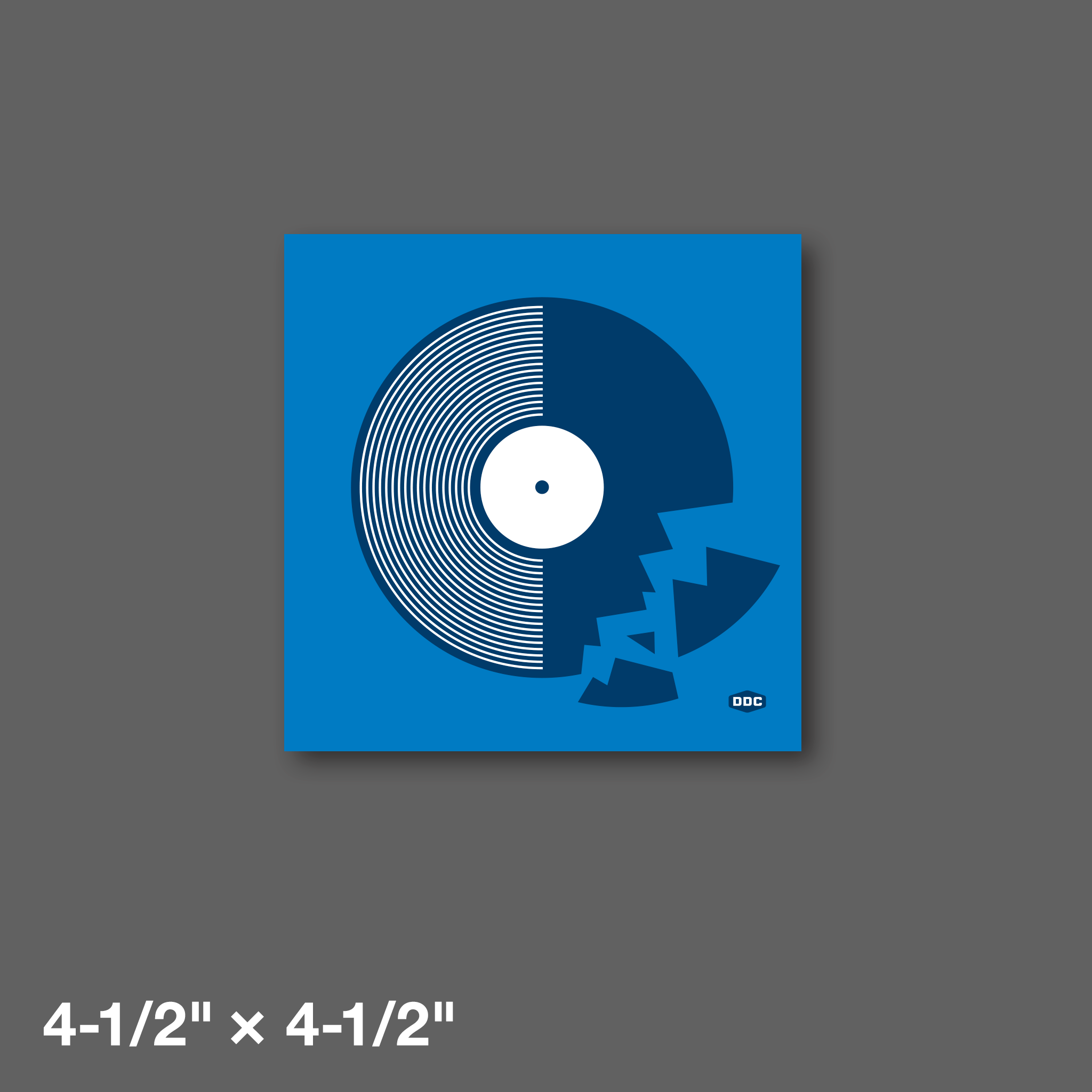 DDC-092 “Record Collector Blues - Blue” Mini Print - 4-1/2" × 4-1/2"