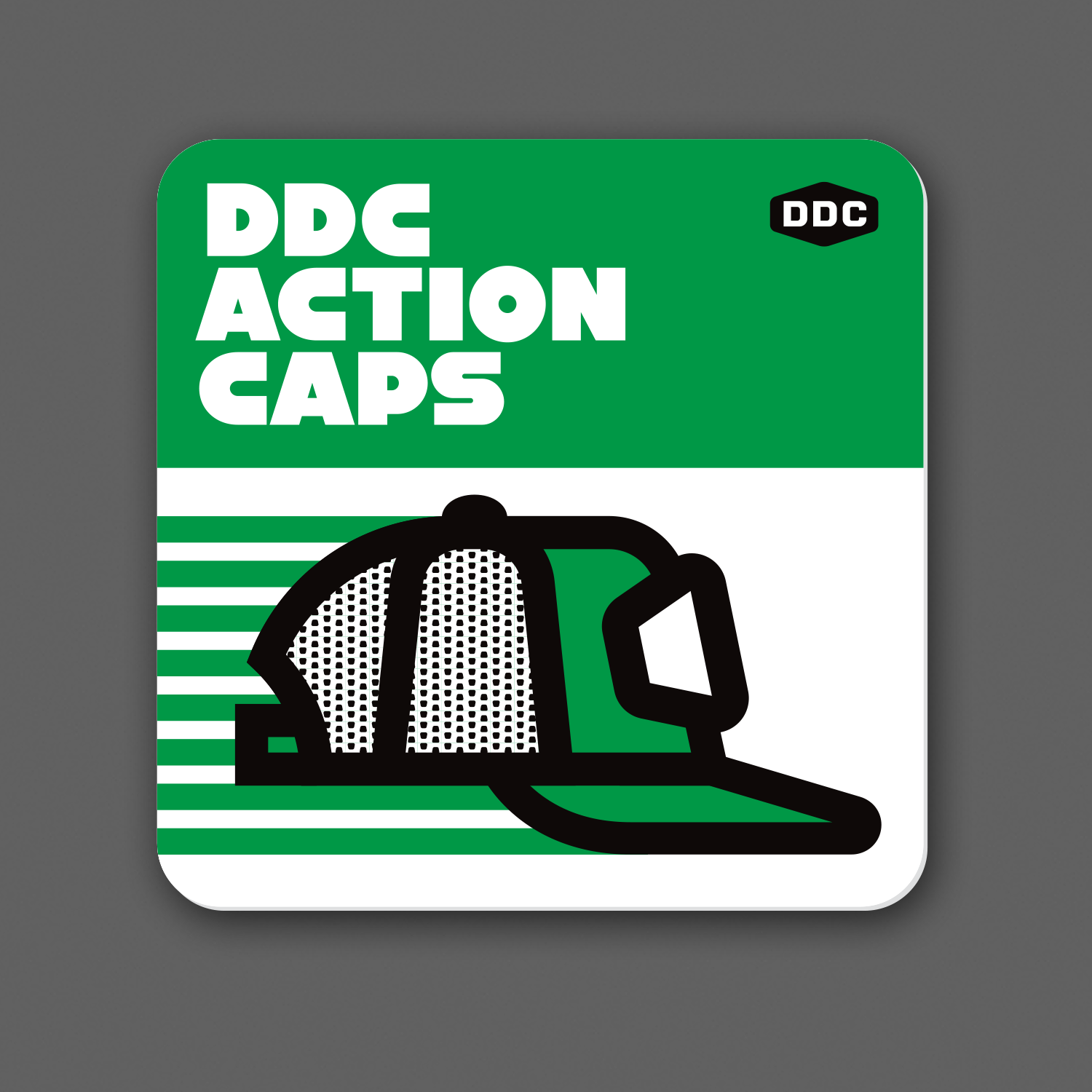 DDC-001 “DDC Action Caps - Green/White” Decal