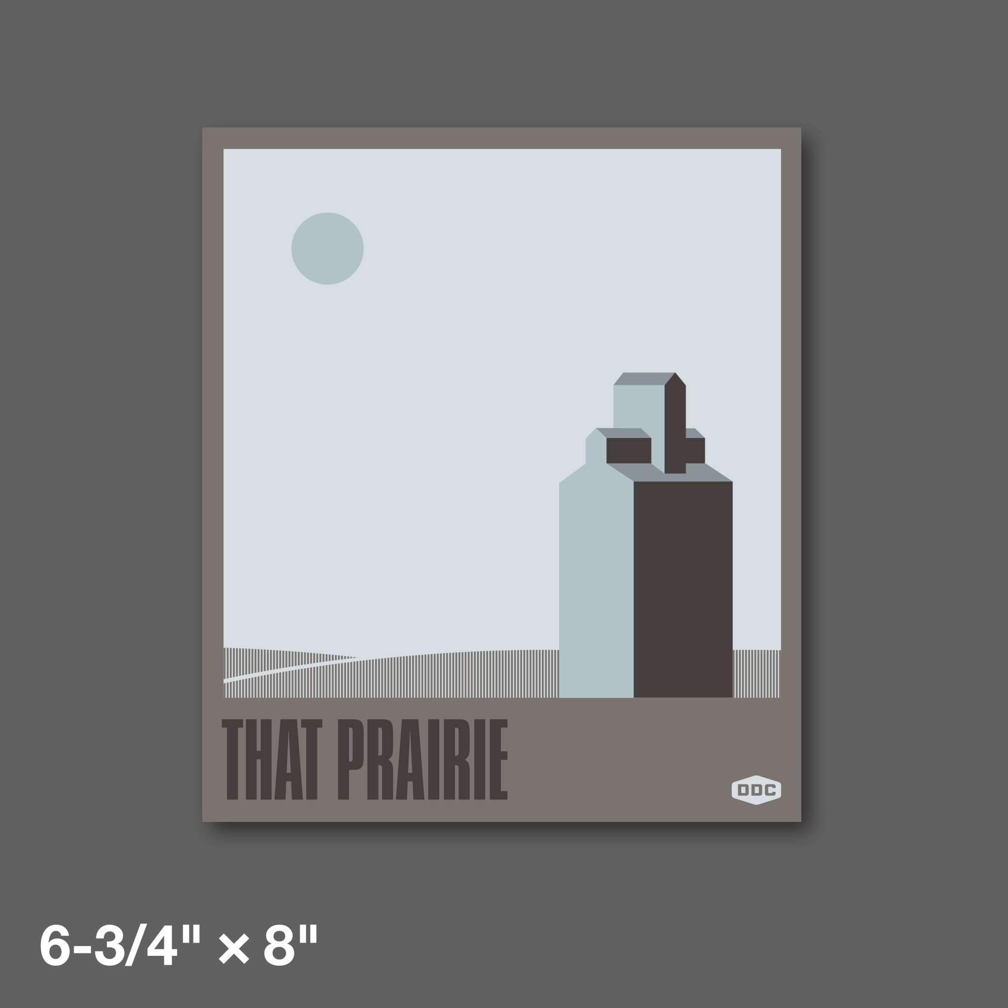 DDC-394 “That Prairie - Gray Day” Mini Print - 6-3/4" × 8"