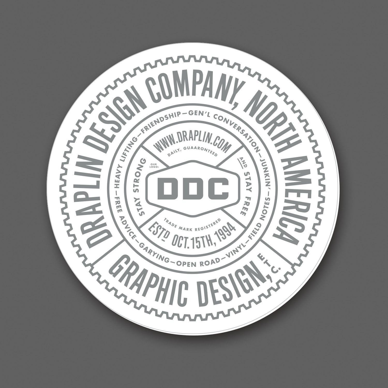 DDC-036 “DDC Crest - White/Silver” Decal