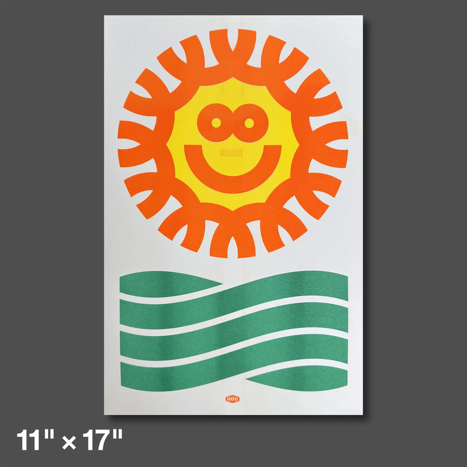 DDC-393 “Happy Sun” Riso Print - 11" × 17"