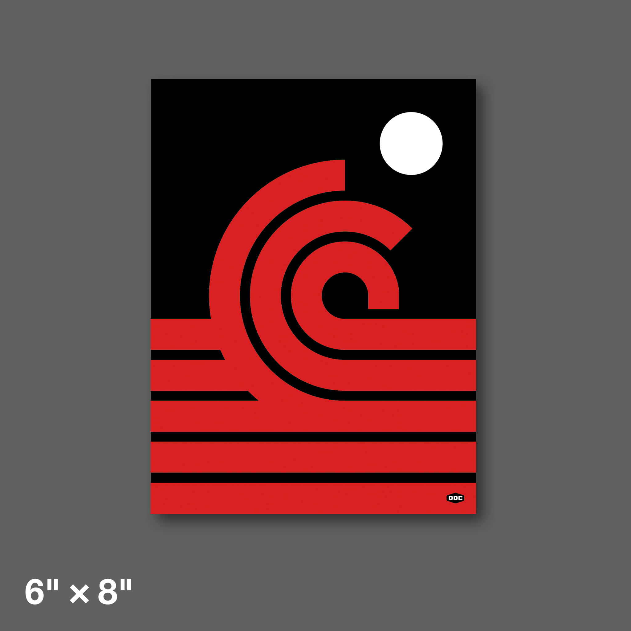 DDC-194 “Oceanics - Red/Black” Mini Print - 6" × 8"