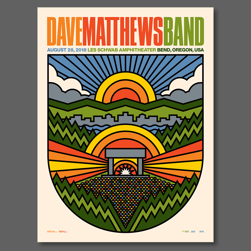 DDC-115 “Dave Matthews, Bend, Oregon, 8/28/2018” Poster