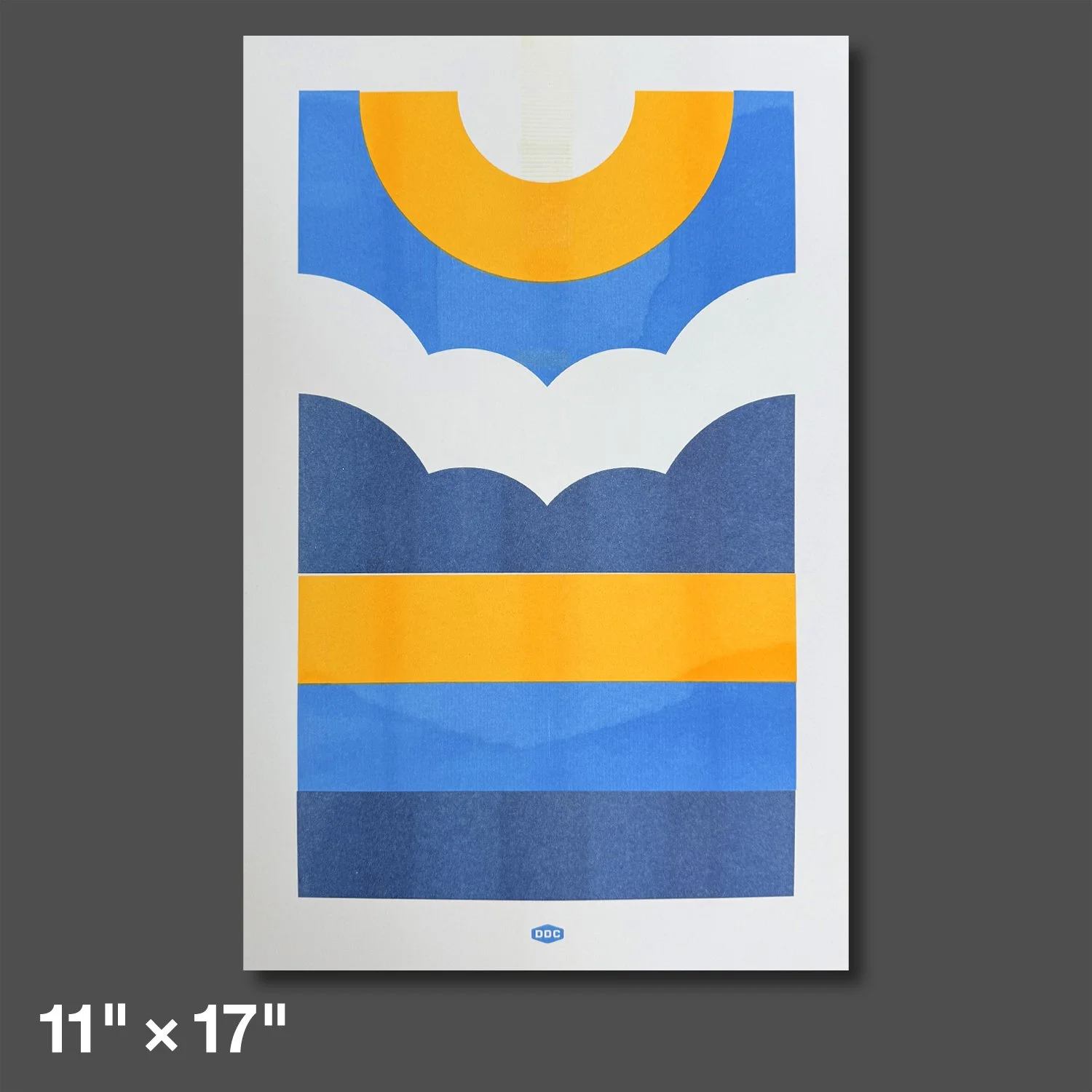 DDC-393 “Thick Lines Expanse” Riso Print - 11" × 17"