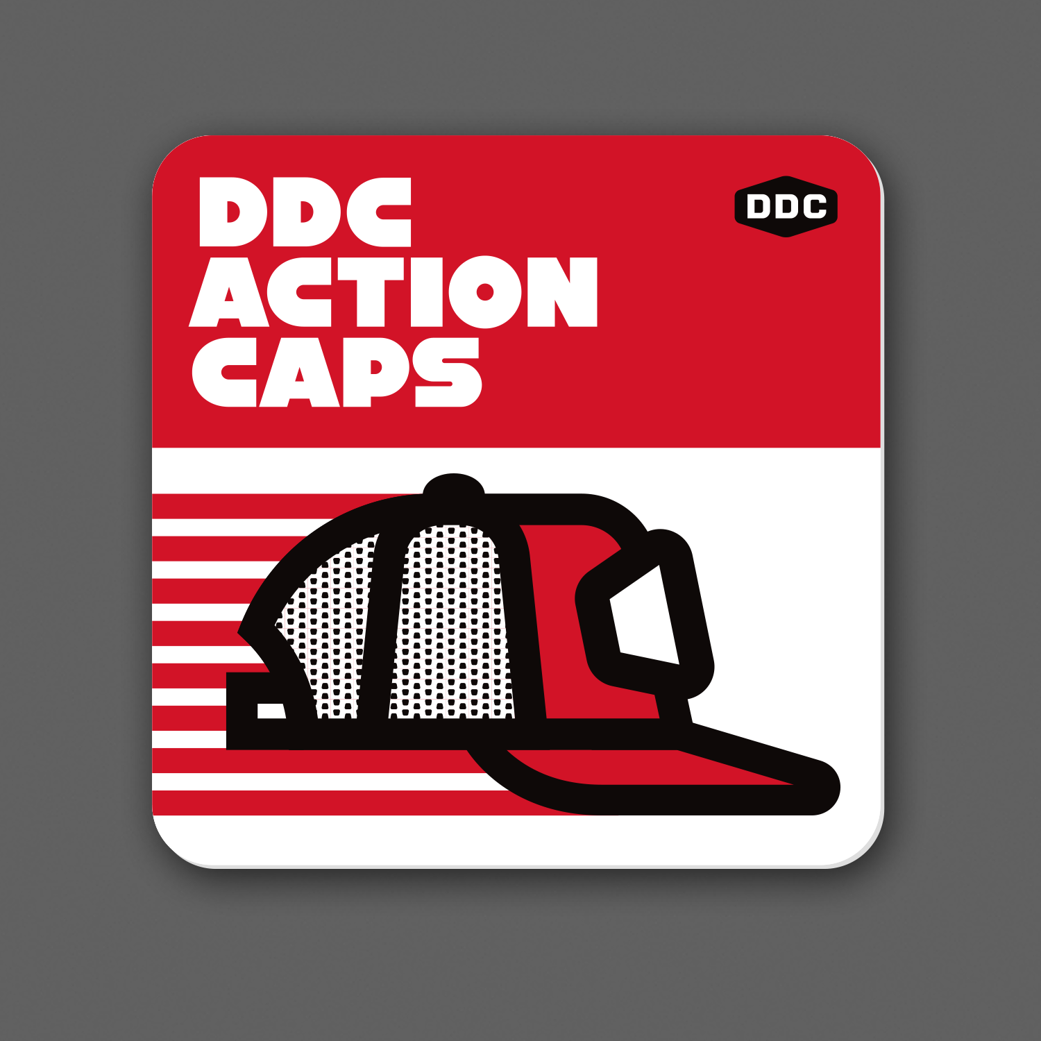 DDC-001 “DDC Action Caps - Red/White” Decal