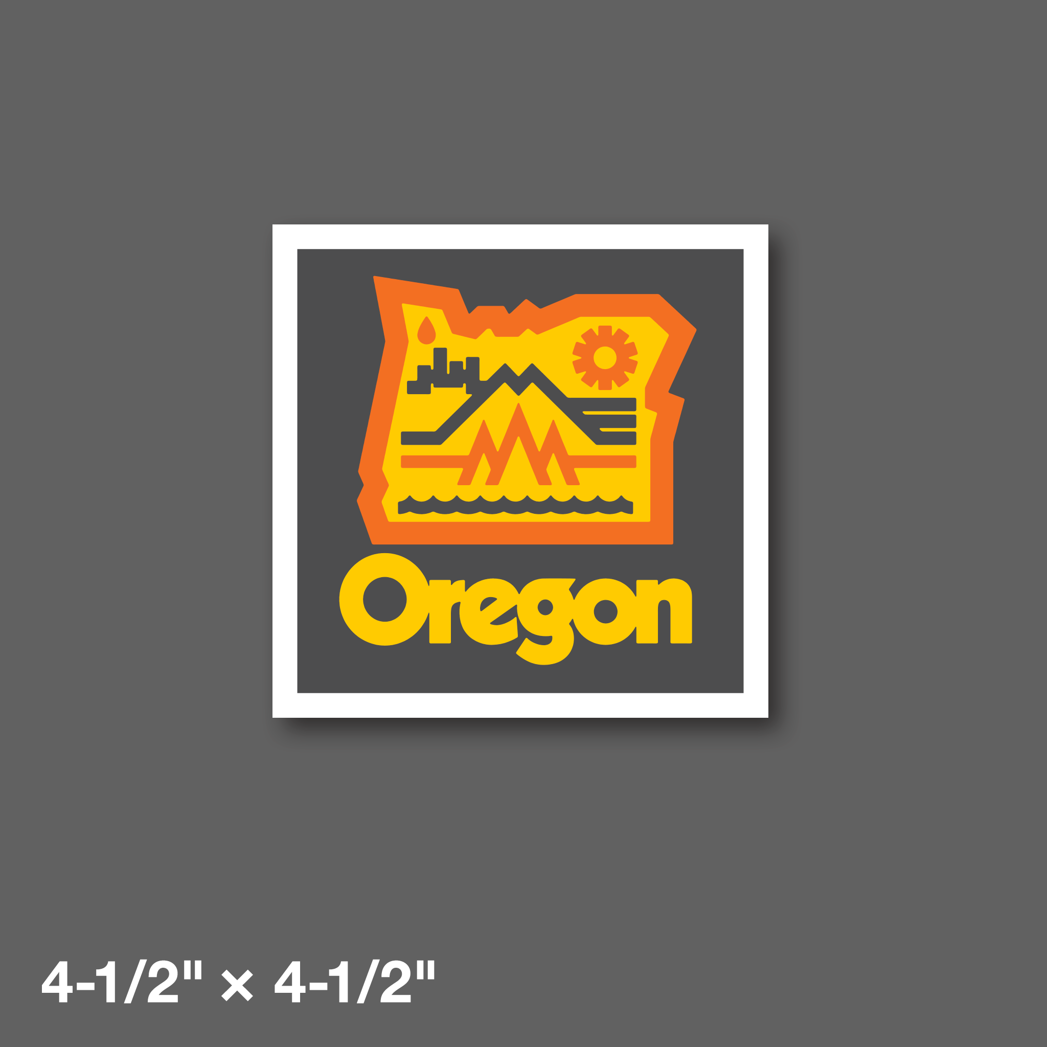DDC-081 “Oregon, Oh Yeah - Gray” Mini Print - 4-1/2" × 4-1/2"