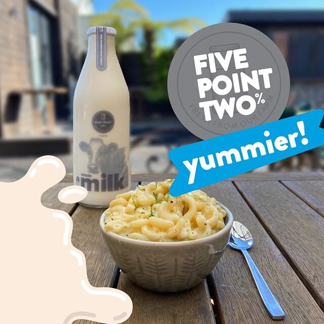 5.2%.... YUMMIER!

Impress someone today! Aunt Jean&rsquo;s Whole Milk Mac &lsquo;n&rsquo; Cheese will have them begging you for the recipe... 5.2% yummier... we promise!

Get inspired with our curated recipes using Aunt Jean's milk here: auntjeans.c