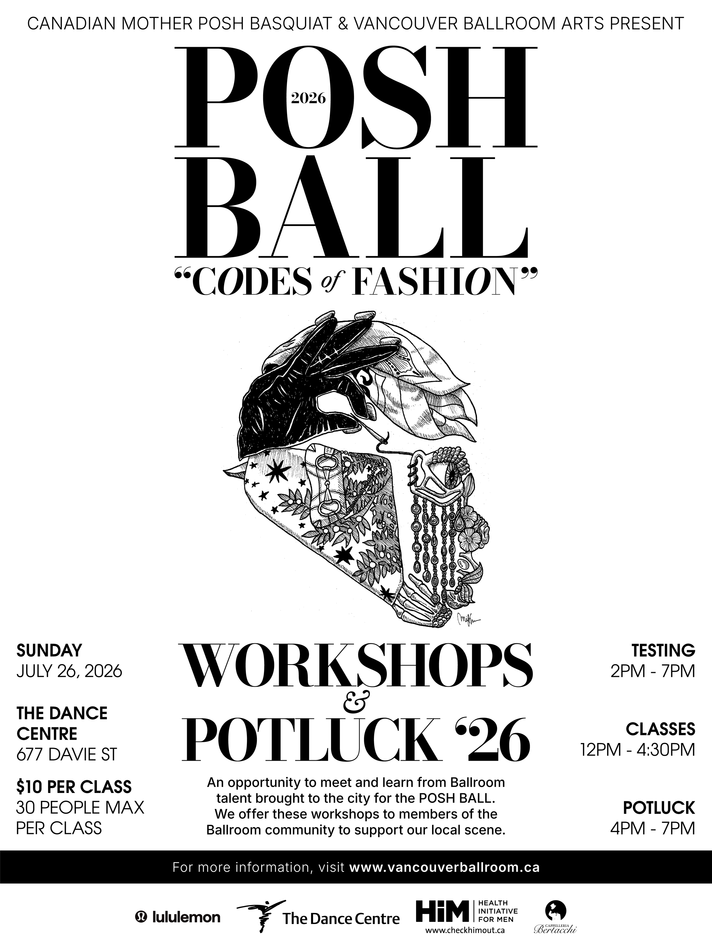 THE POSH BALL WORKSHOPS, TESTING &amp; POTLUCK