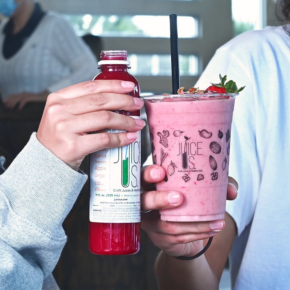 Boost your day with our energizing combo! 💪🍓 Protein-packed smoothie and a healthy drink to recharge your body and mind! 🌟

Order now through&nbsp;@juiceus_&nbsp;app! Link in bio. 

#rgv&nbsp;#rgvfood&nbsp;#area956&nbsp;#instahealthy&nbsp;#juice&n