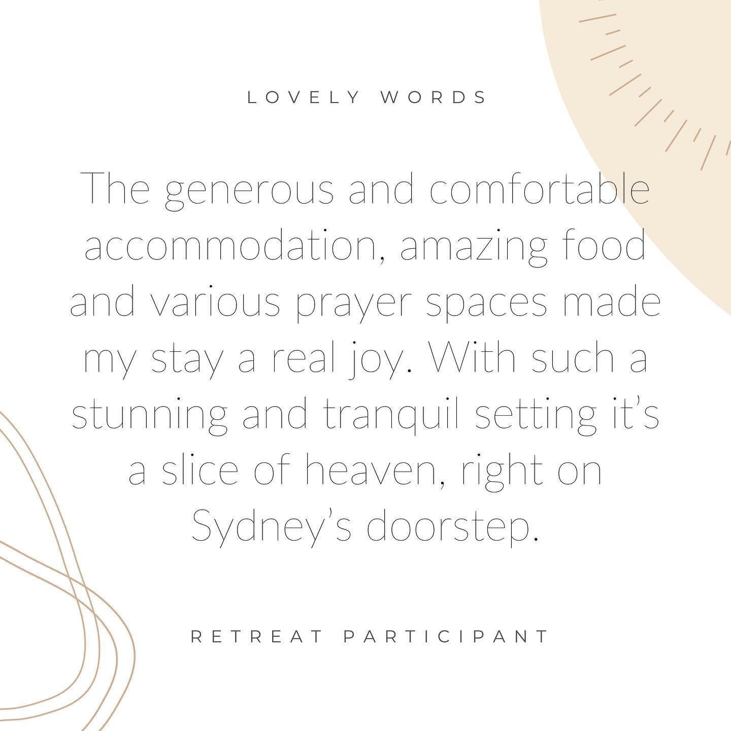 Thank you to our retreat participants and coordinators for leaving us beautiful reviews, here is one from a recent retreat...
.
.
.
#retreatcentre #retreat #review #endorsement #words #retreatyourself #nsw #tranquil #quote #canva #graphicdesign #summ