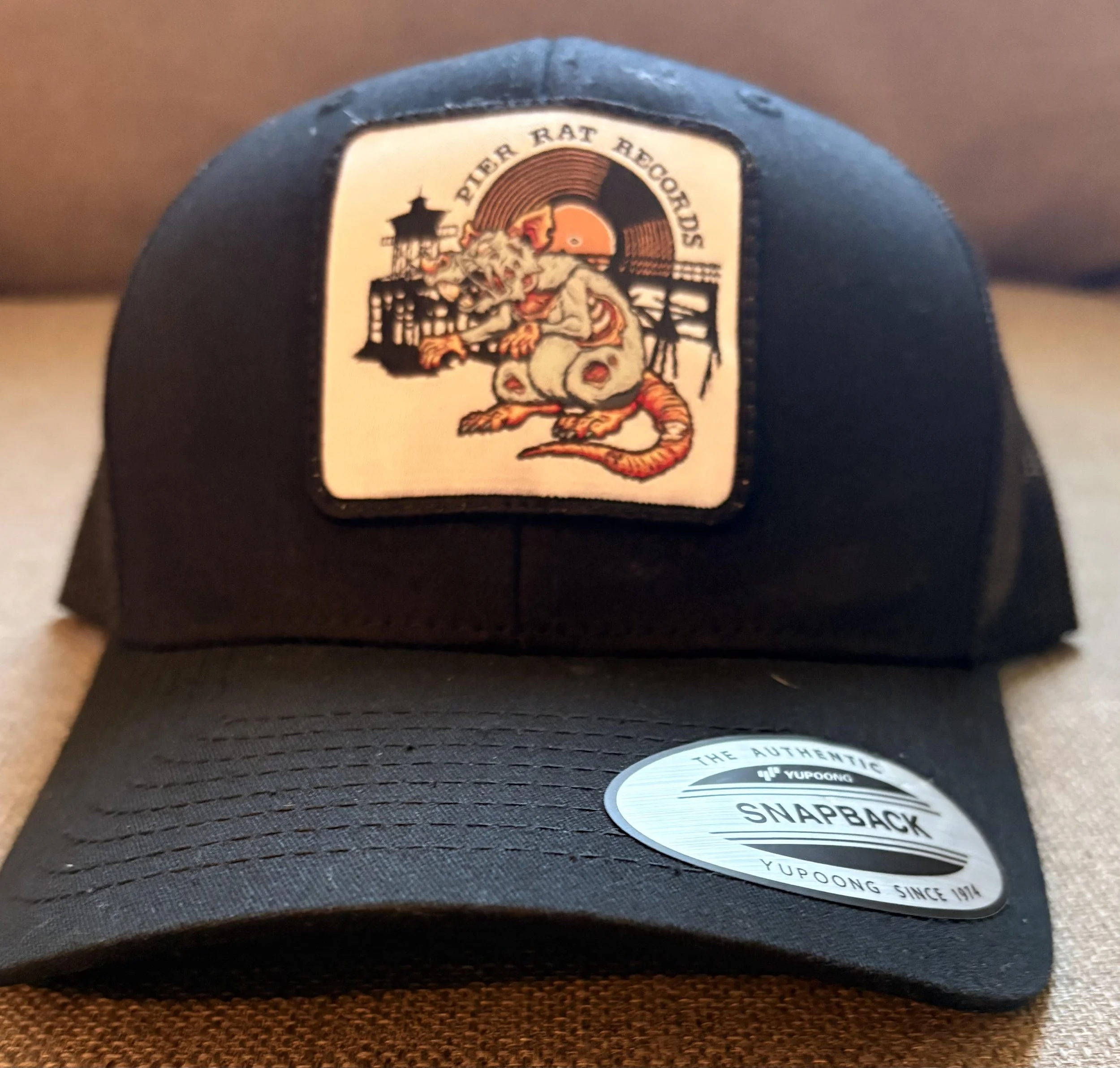 PIER RAT RECORDS BLACK BASEBALL HAT