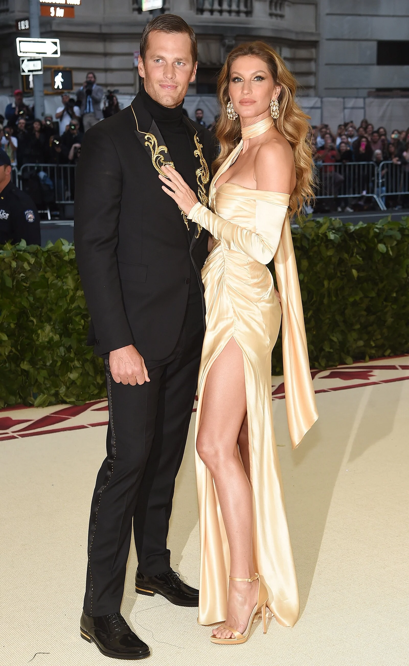Tom Brady and Gisele Bündchen at the 2018 Met Gala Brady styled by Neda Rouhani.