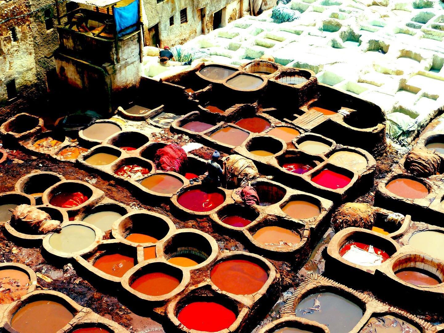 &ldquo;All colors are the friends of their neighbors and the lovers of their opposites.&rdquo;- Marc Chagall.

Throwback Thursday: the tanning pits of Fes, Morocco. From a distance, it looks like a paint set of earthy pigments. #throwbackthursday #fe