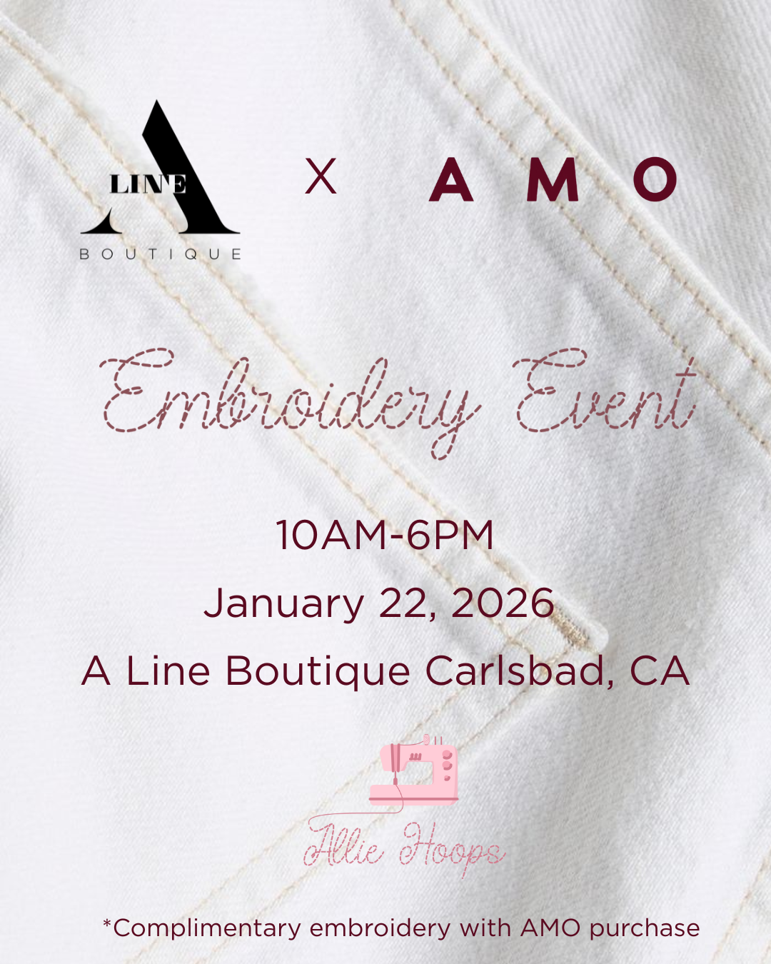 CB: AMO Embroidery Event