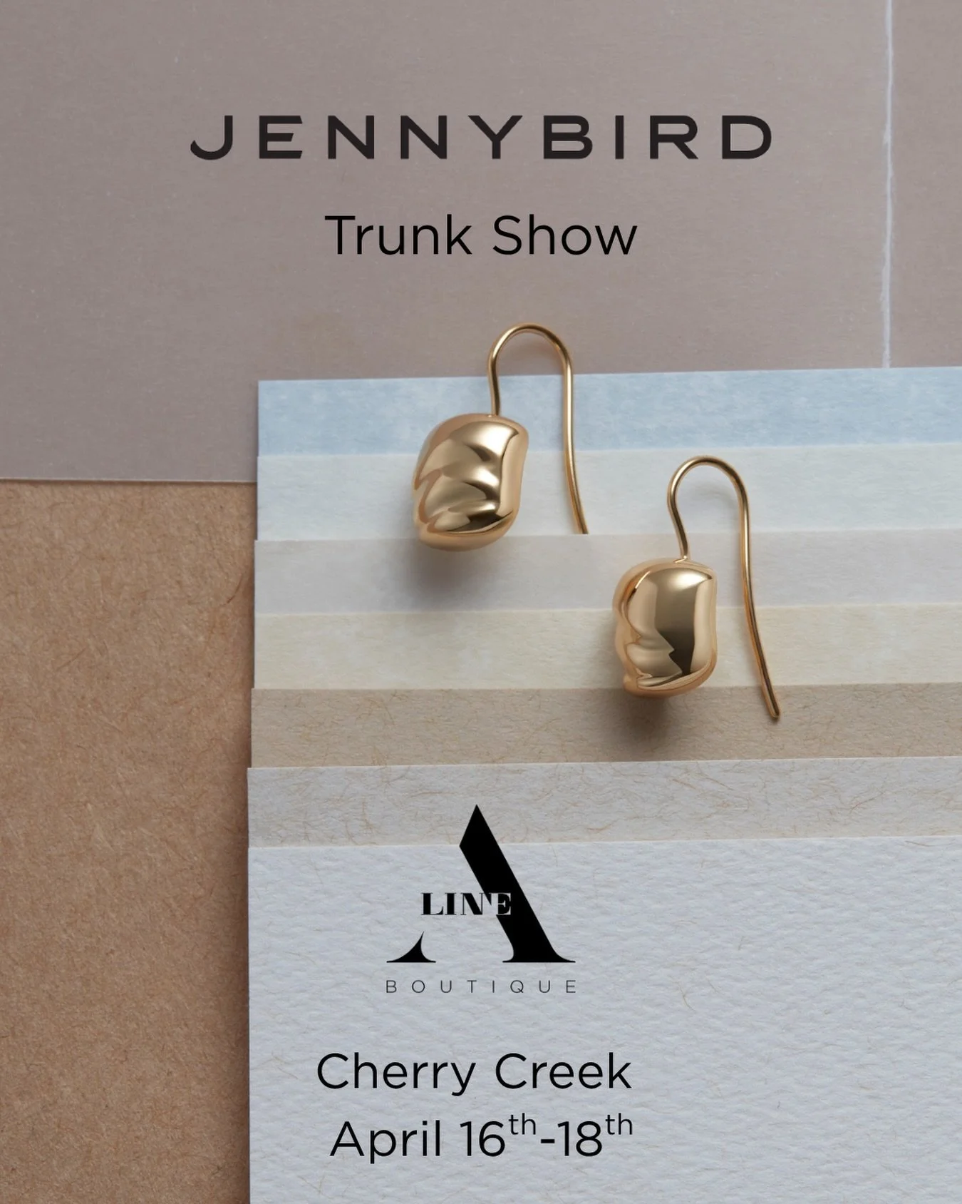 Join us in Cherry Creek for the Jenny Bird event April 16th, 17th, and 18th 🤍 Think sculptural gold, effortless statements, and the perfect finishing touch.

Text your friends, make a plan, and come shop it together ✨