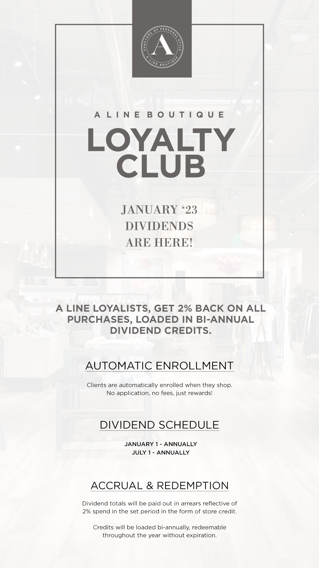 A Line Boutique Loyalty Program