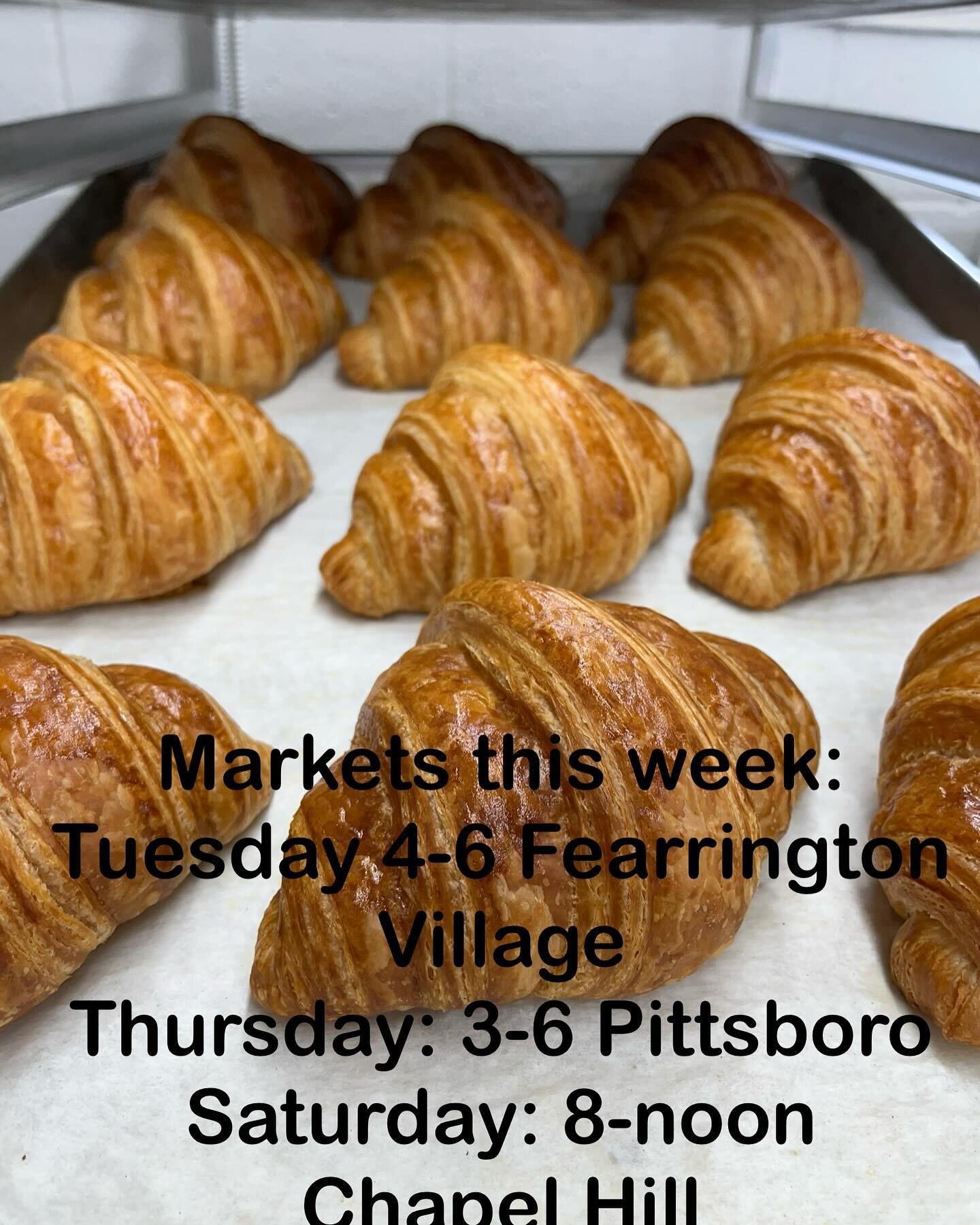 Looking forward to another sweet week? Well, we are here to make it sweeter, and a little sour (sourdough that is!)! Come find us at any of our markets:
@fearringtonfarmersmarket Tuesday from 4-6
@thepittsborofarmersmarket Thursday from 3-6
@chfarmer