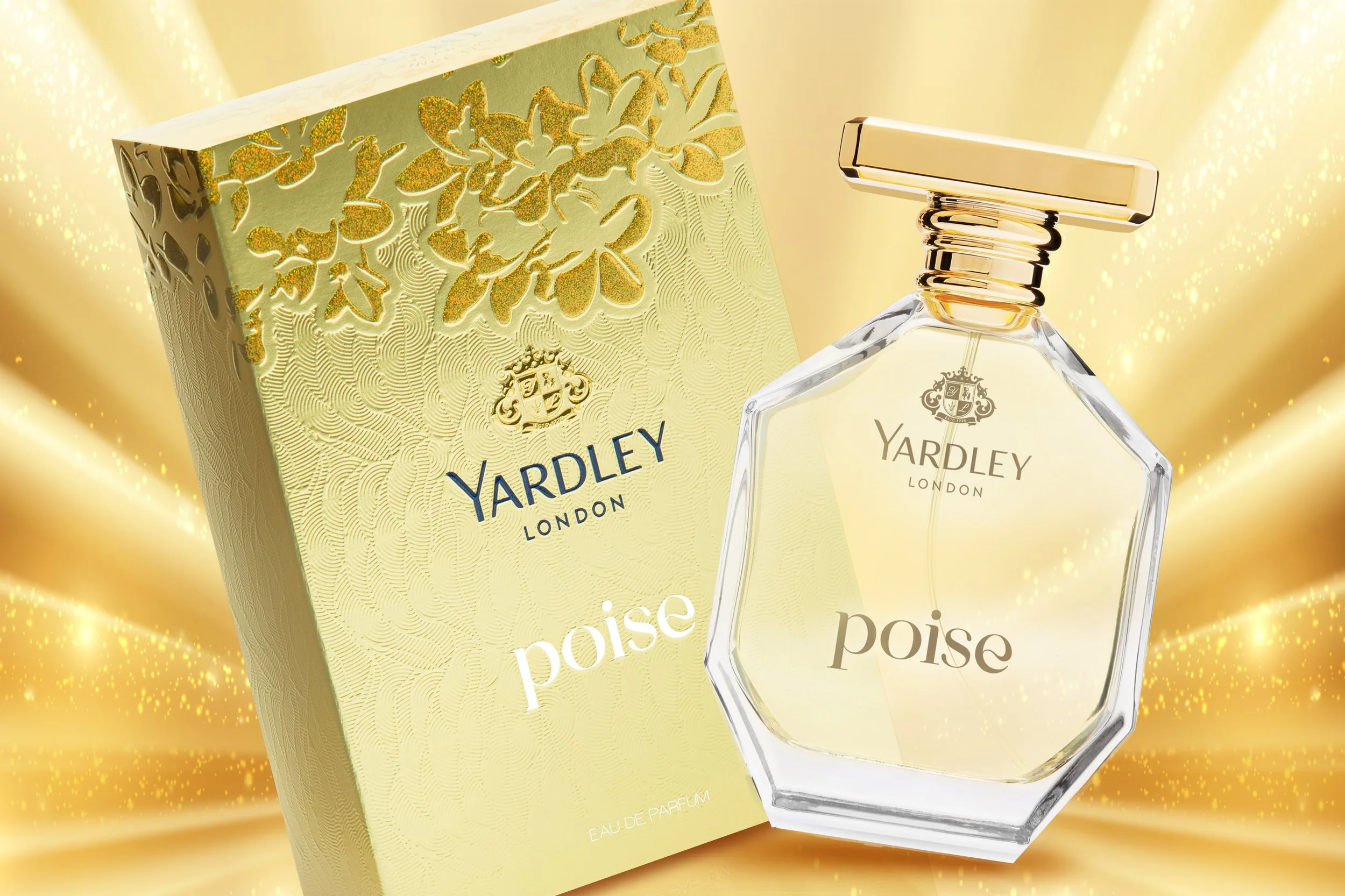 YARDLEY FRAGRANCE BOTTLE & BOX Poise Feather Poise Noir Feather Eternal