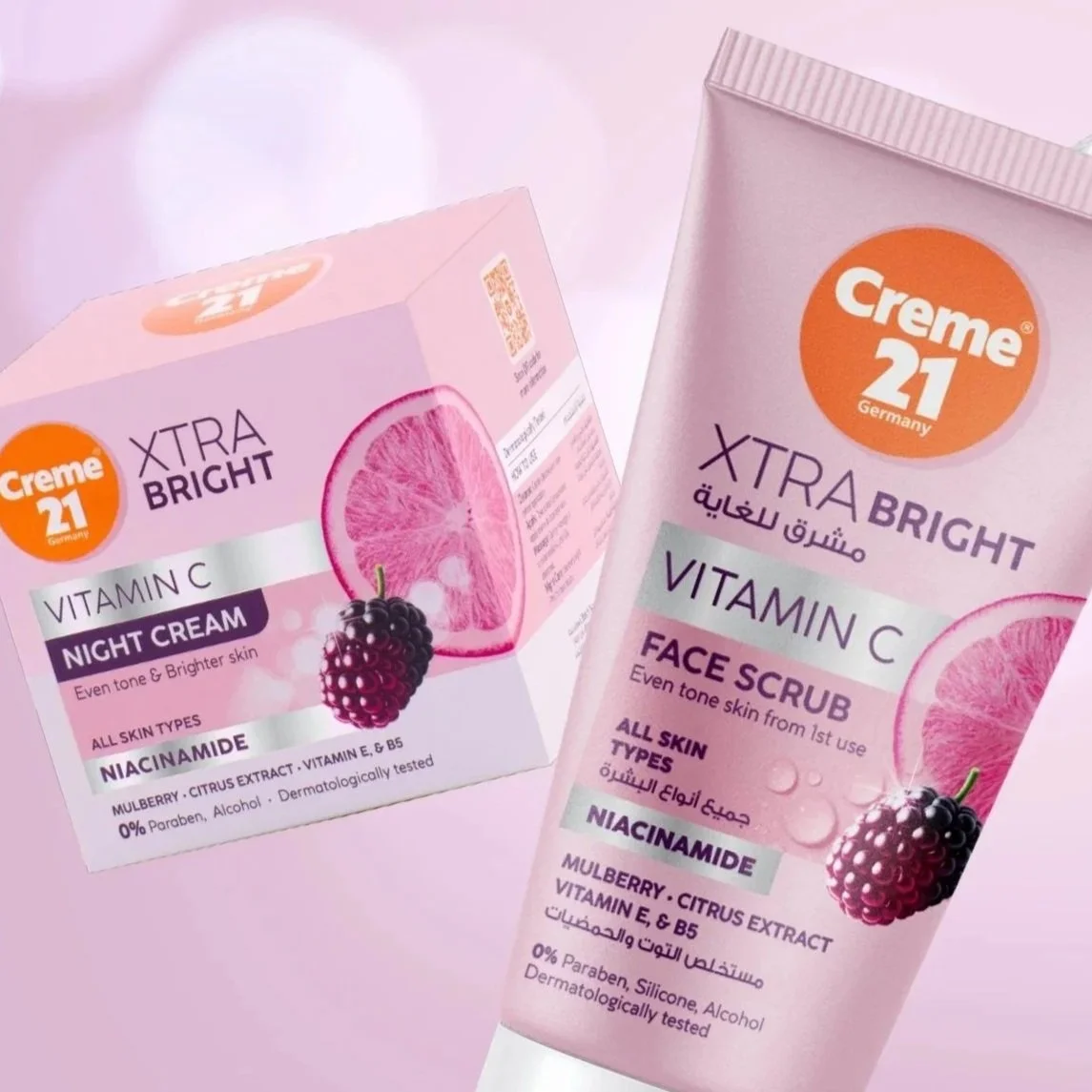 Creme21 Xtra Bright Face Cream, Face Scrub, Beauty, Packaging Design