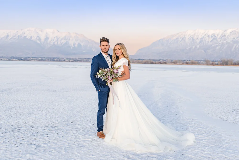 Bridals on frozen Utah Lake 