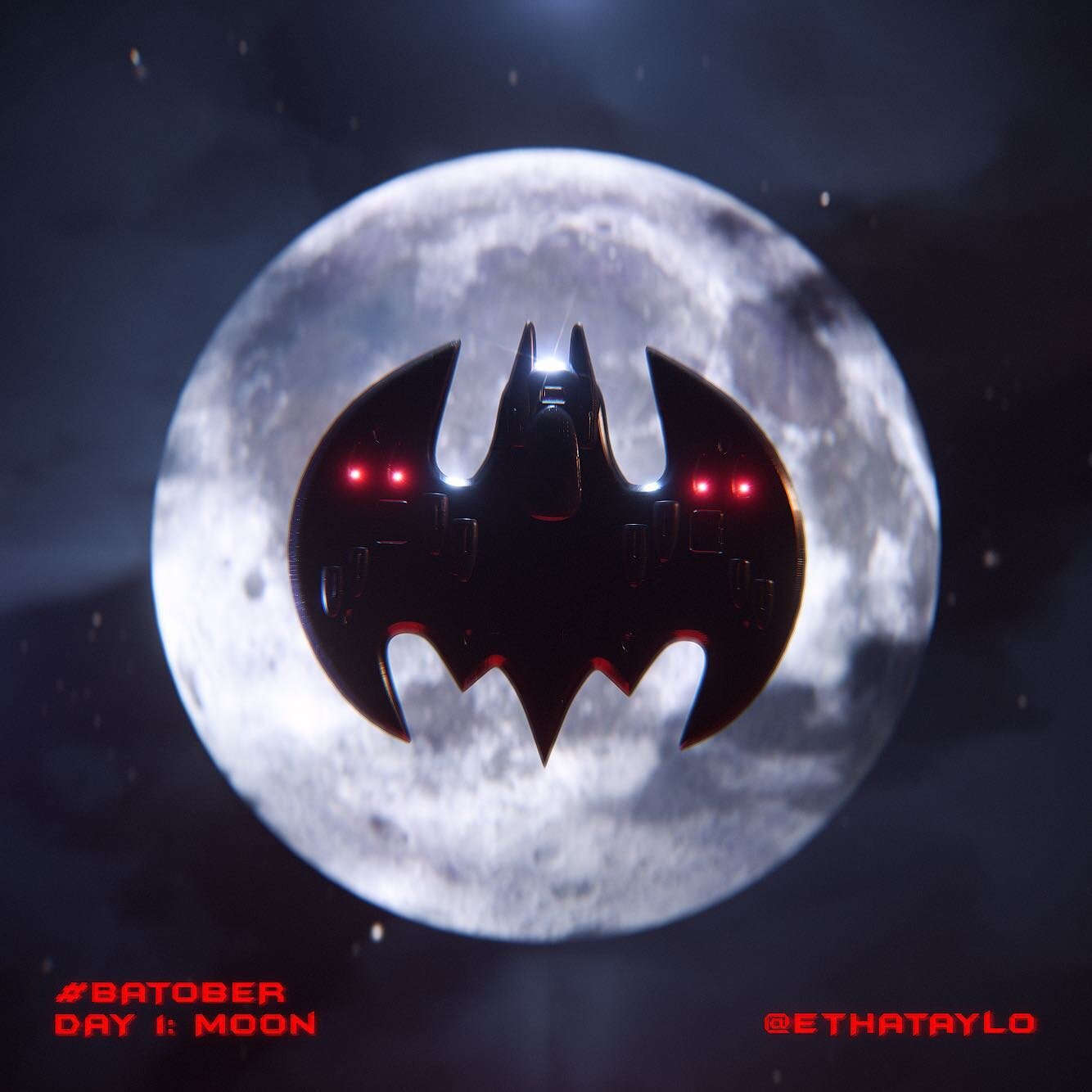 SWIPE! ➡️ I&rsquo;m participating in #BATOBER creating Batman art all month long! Here are the first TWO days: MOON &amp; GUIDE. #b3d #batman #blender3d #batober2020