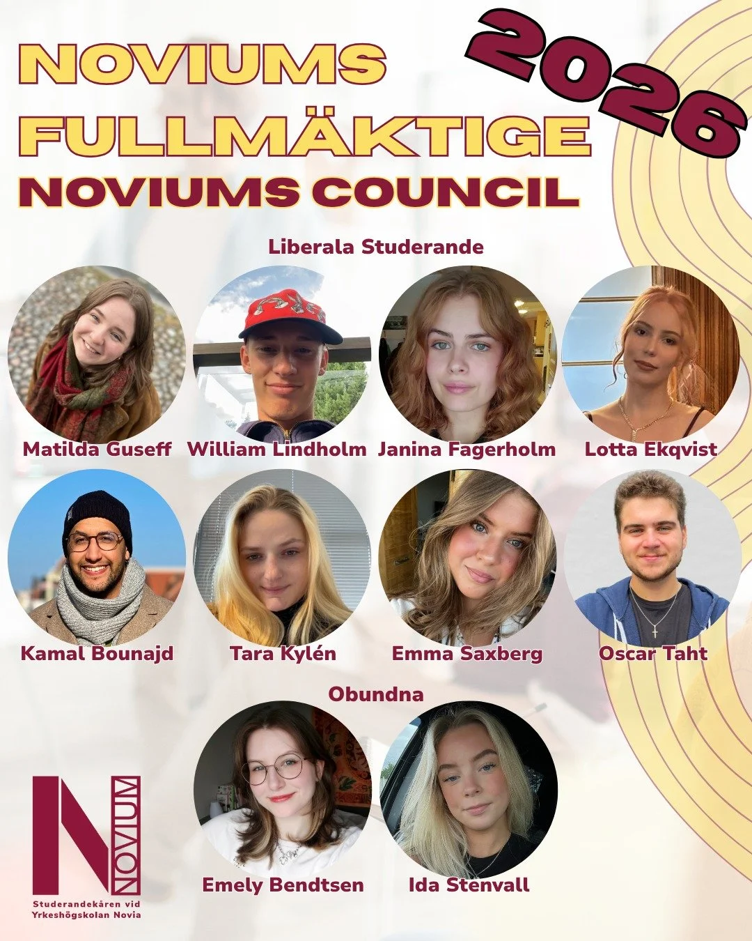 Vi sitter i Noviums fullmäktige 2026!
Inom den utsatta tiden (deadline 15.10.2025 kl. 23.59) har valföreningen Liberala Studerande i Åbo bildats och anmält 8 kandidater till fullmäktigevalet. 2 kandidater har även anm&