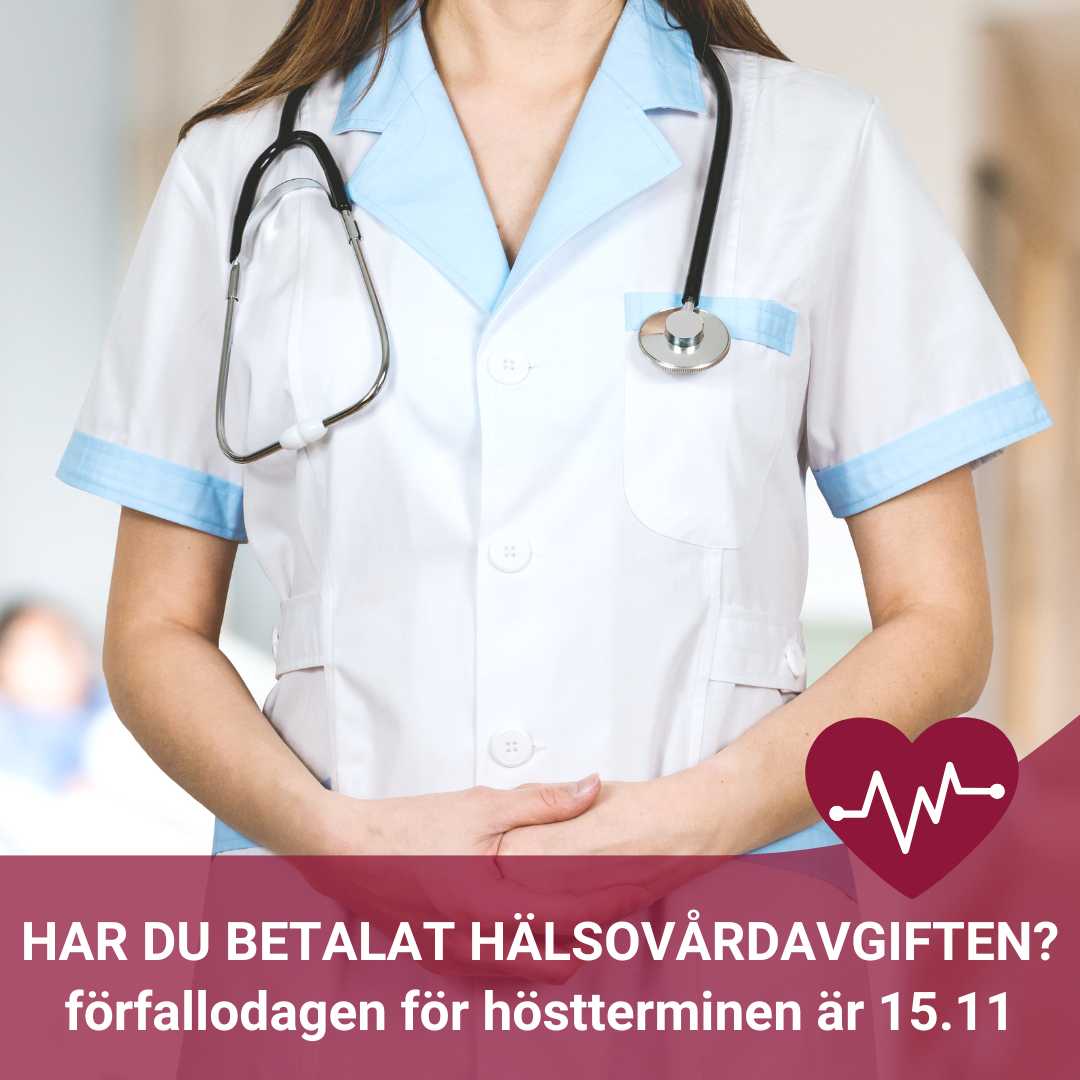 Studerande, har du kommit ihåg att betala hälsovårdsavgiften?
