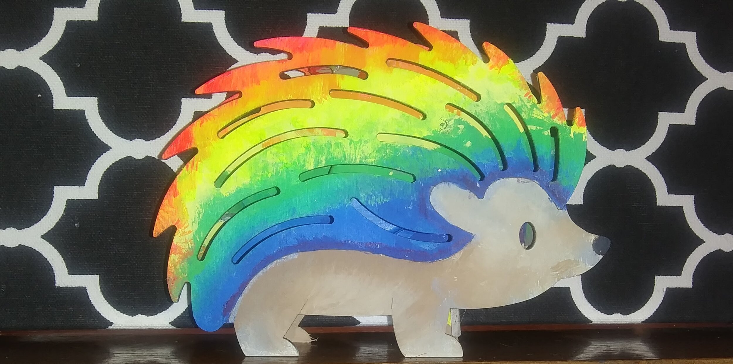 Light up Psychedelic Hedgehog Decor txt 001-2020
