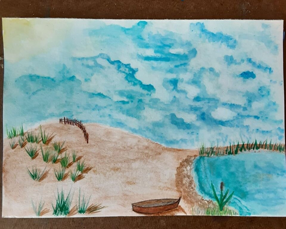 Beach Scene with Boat