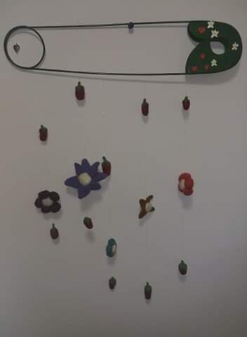"Strawberry Fields" Handmade Felt Creation Wall Décor