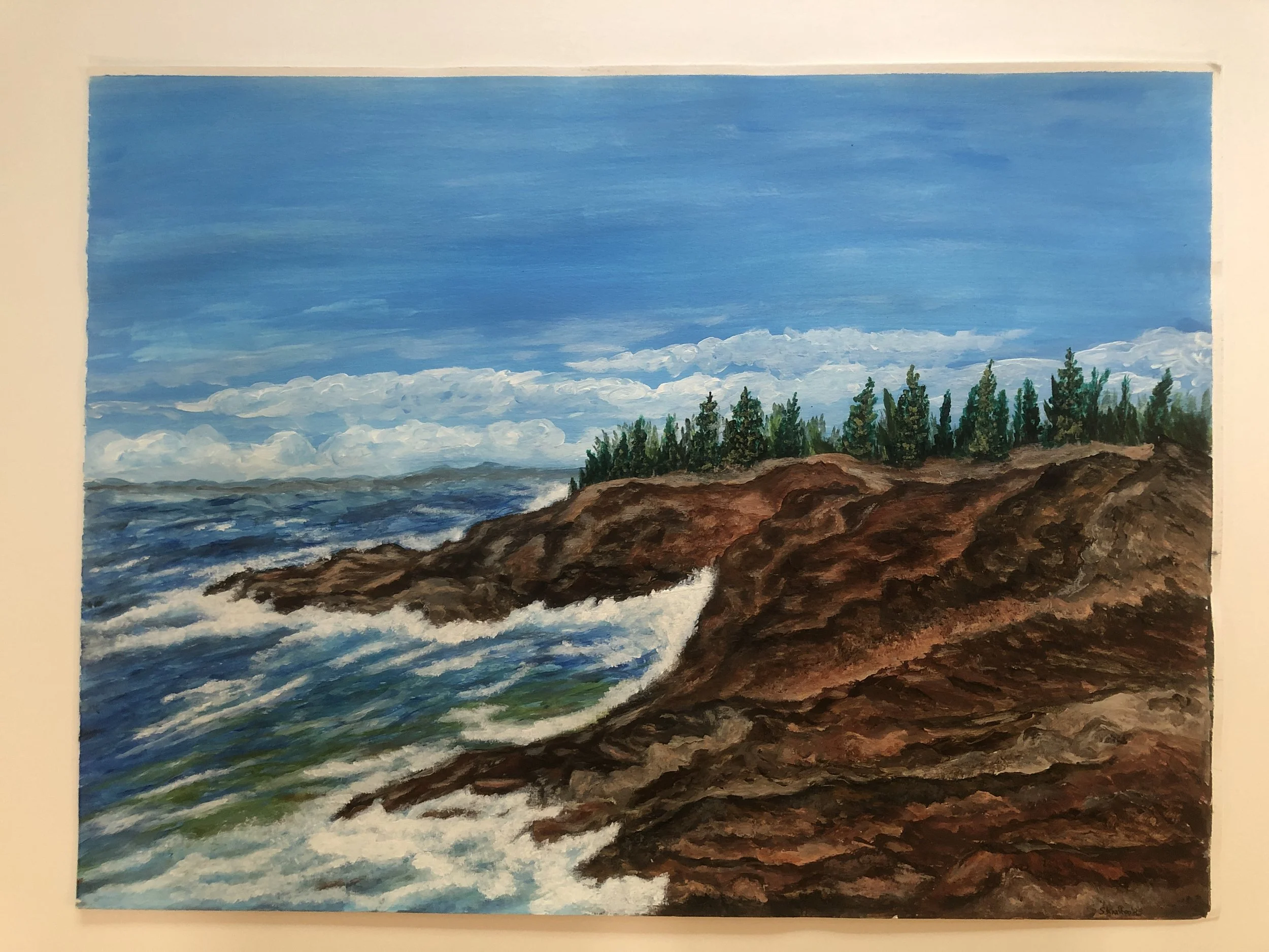 Lake Superior Shoreline Bluffs with Clouds