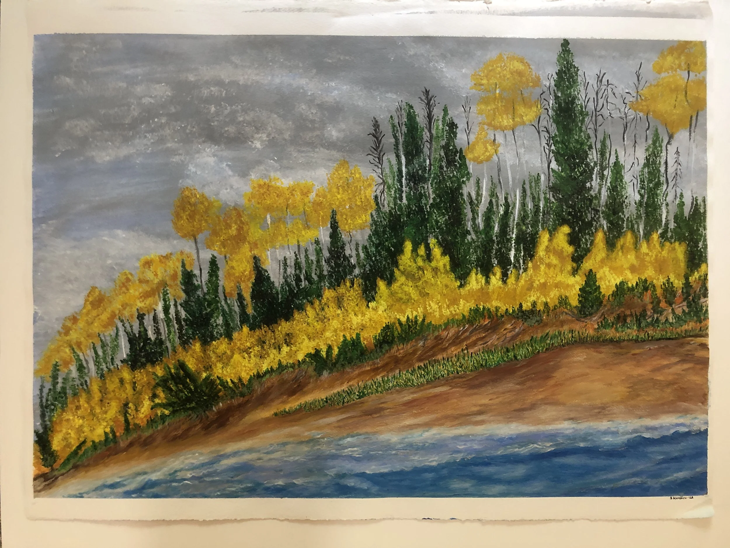 Lake Michigan Shoreline with Popular, Pine Forest