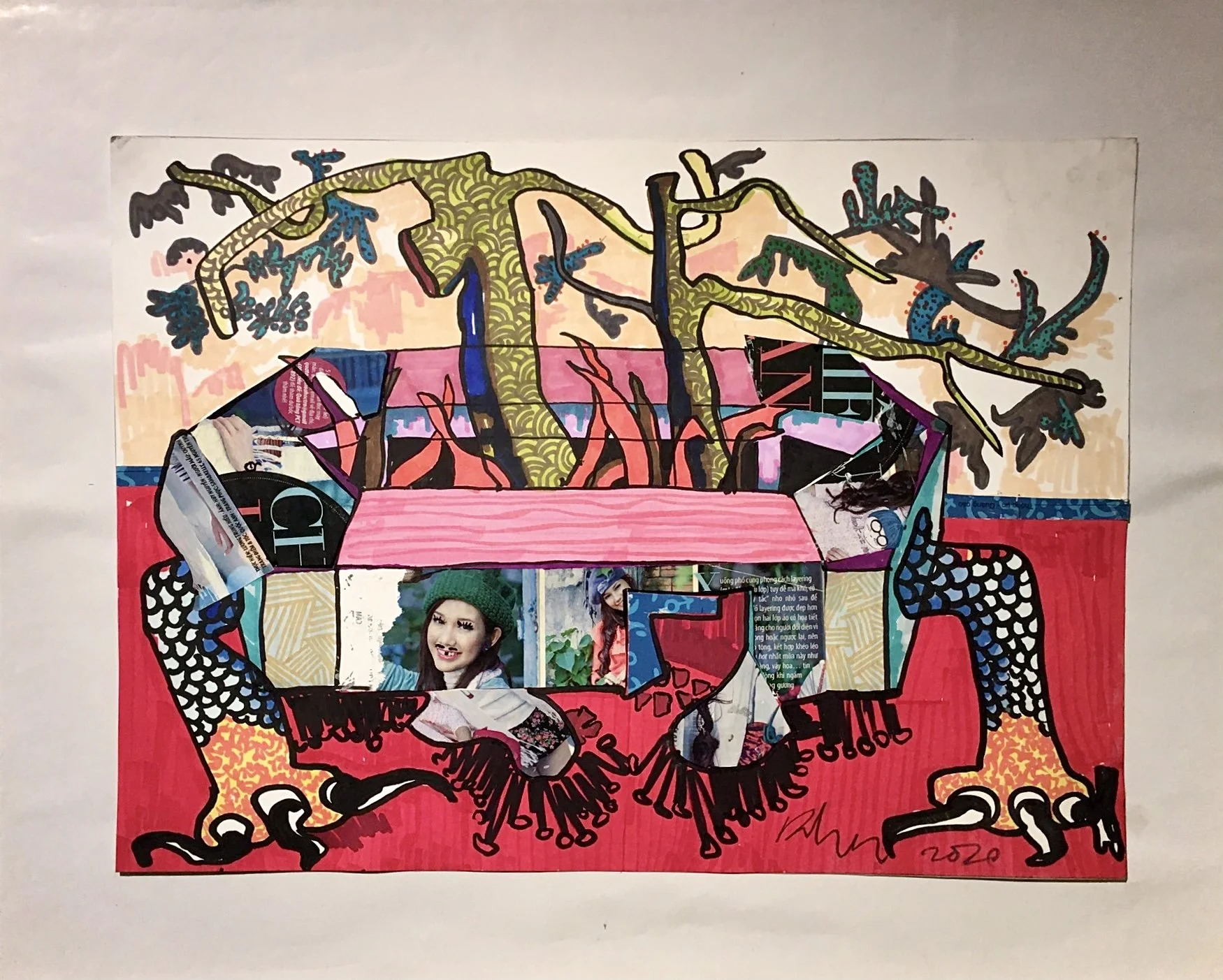 Dream (2020). Mixed media on paper. 30 x 40 cm